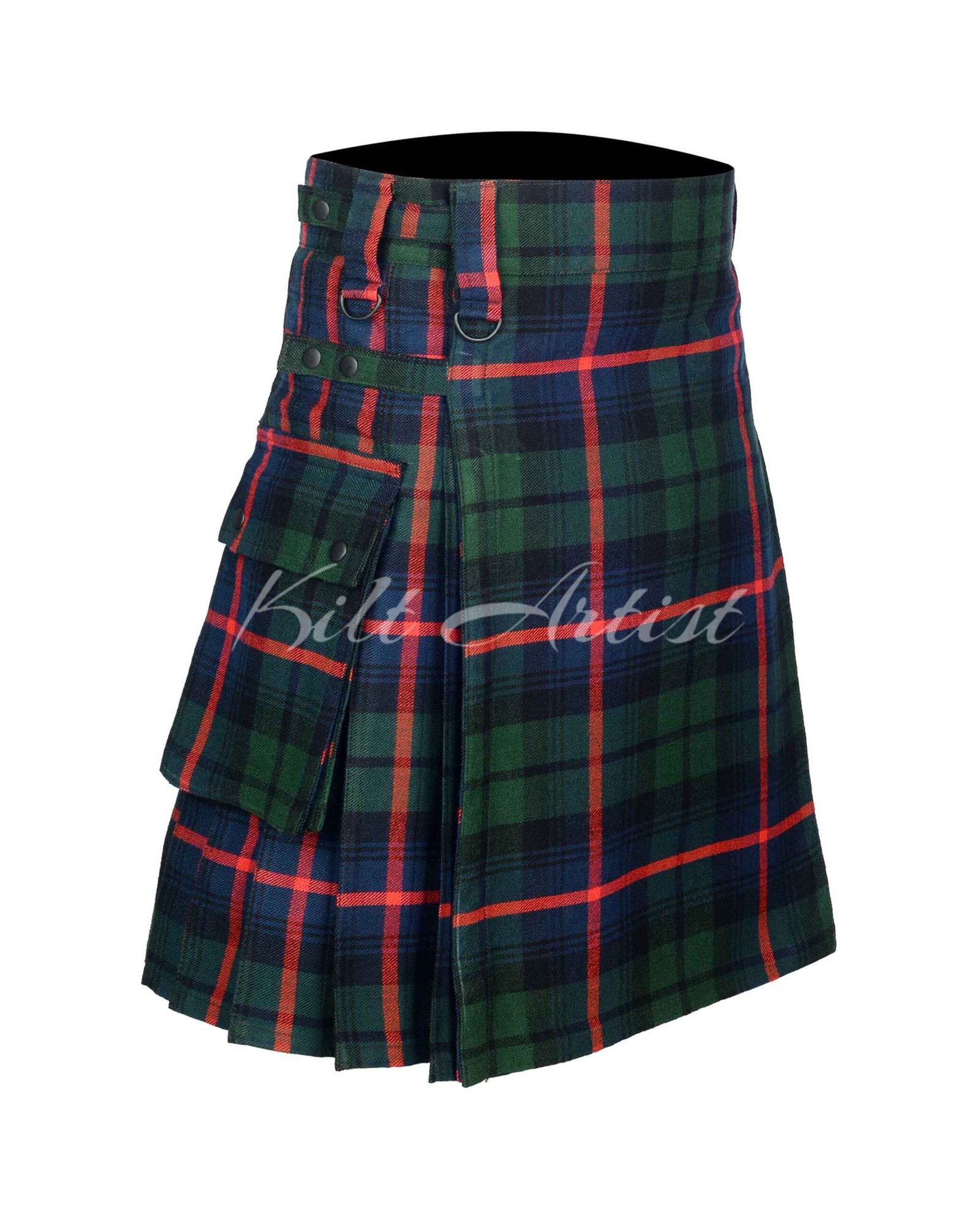 Urquhart Broad Red Modern Tartan Utility Kilt - Image 2