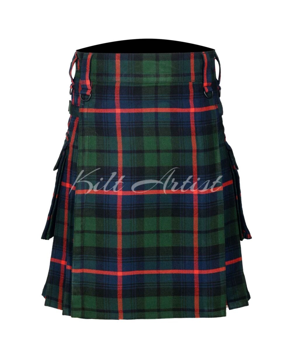 Urquhart Broad Red Modern Tartan Utility Kilt