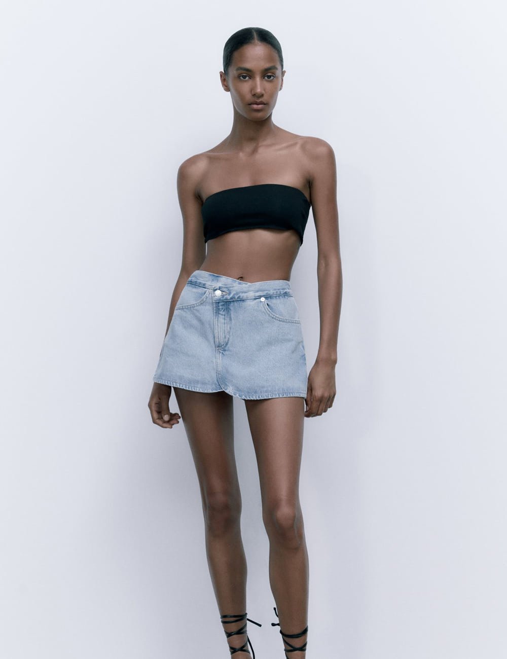 Asymmetric Denim Skort