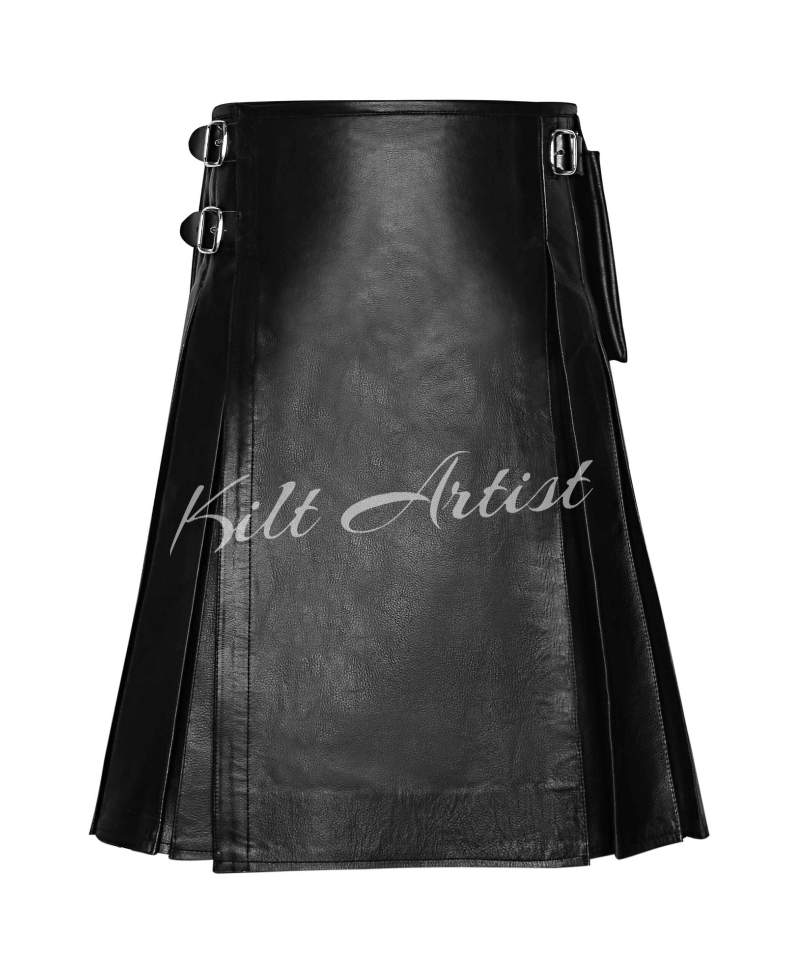 Black Genuine Leather Kilt