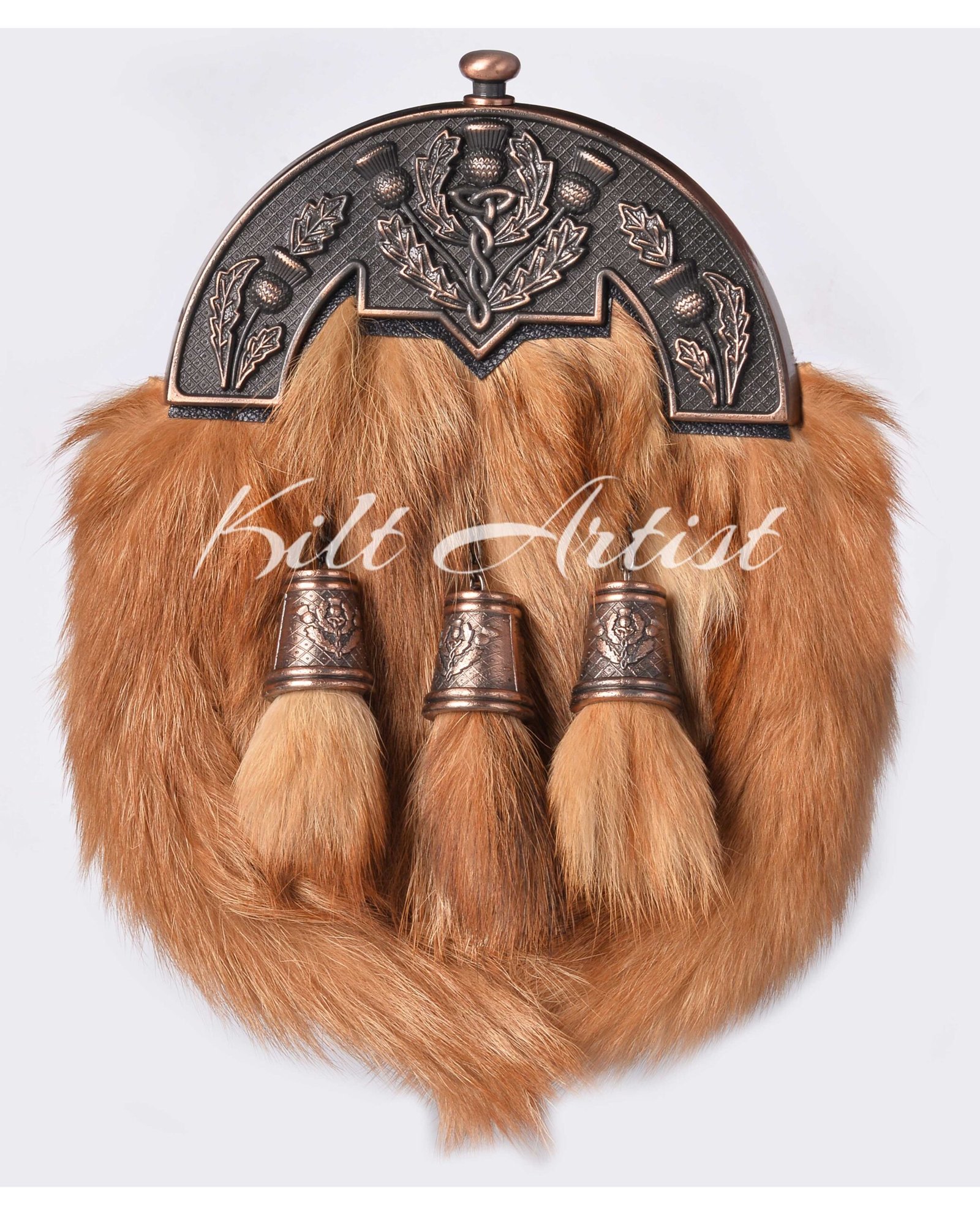 Bronze Thistle Red Fox Full Dress Sporran