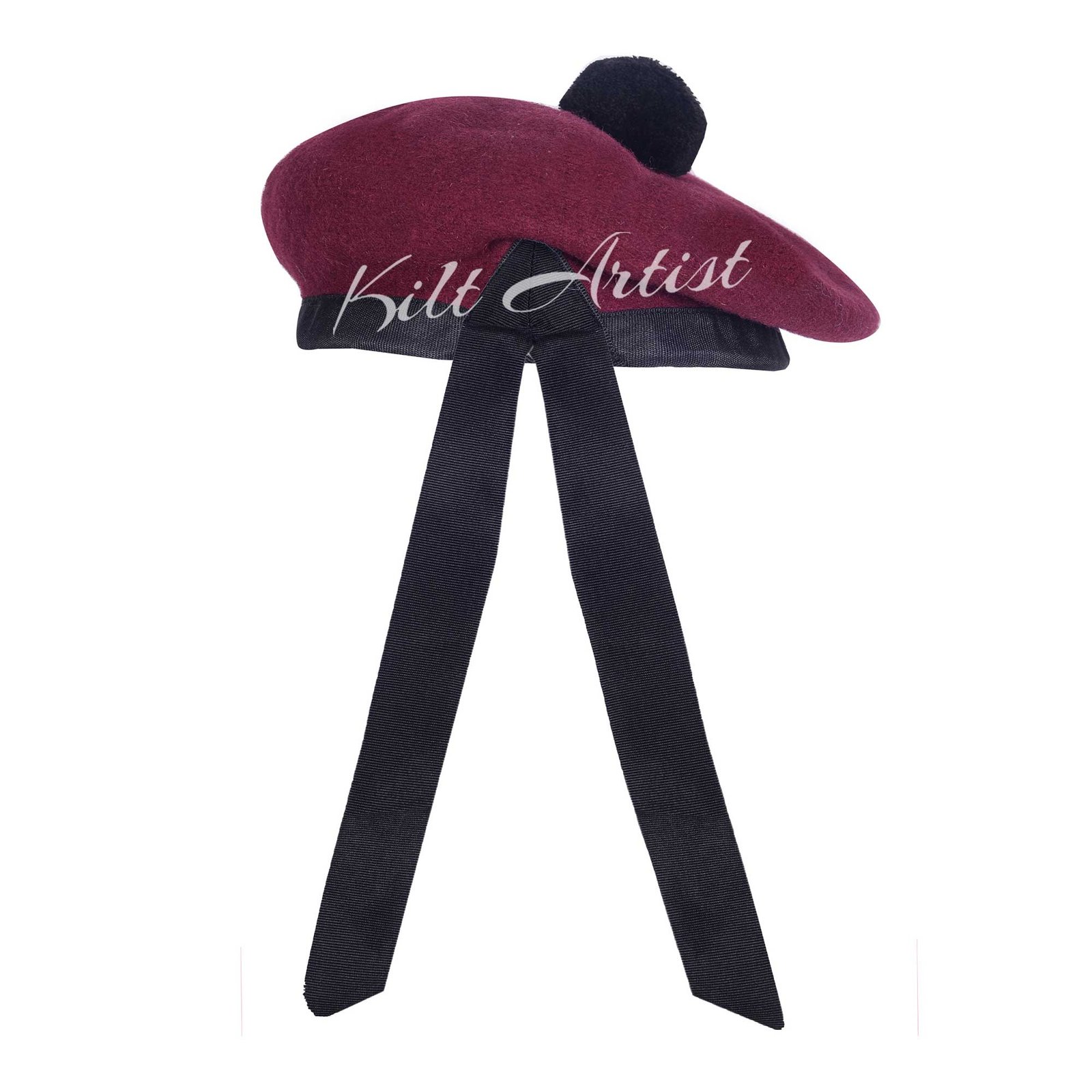 Maroon Wool Balmoral Hat