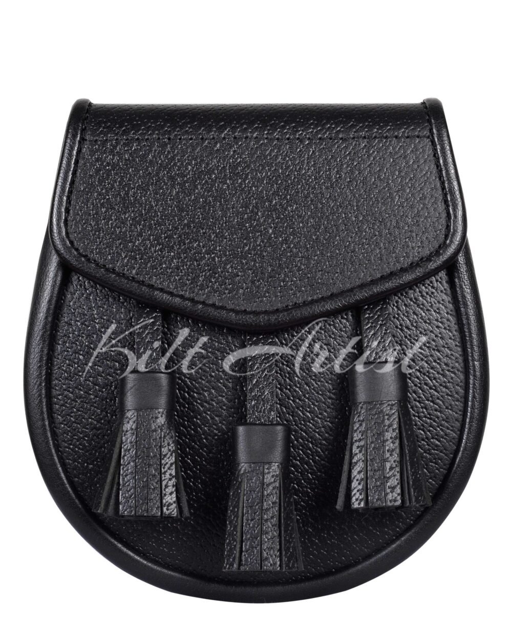 Plain Black Leather Day Sporran