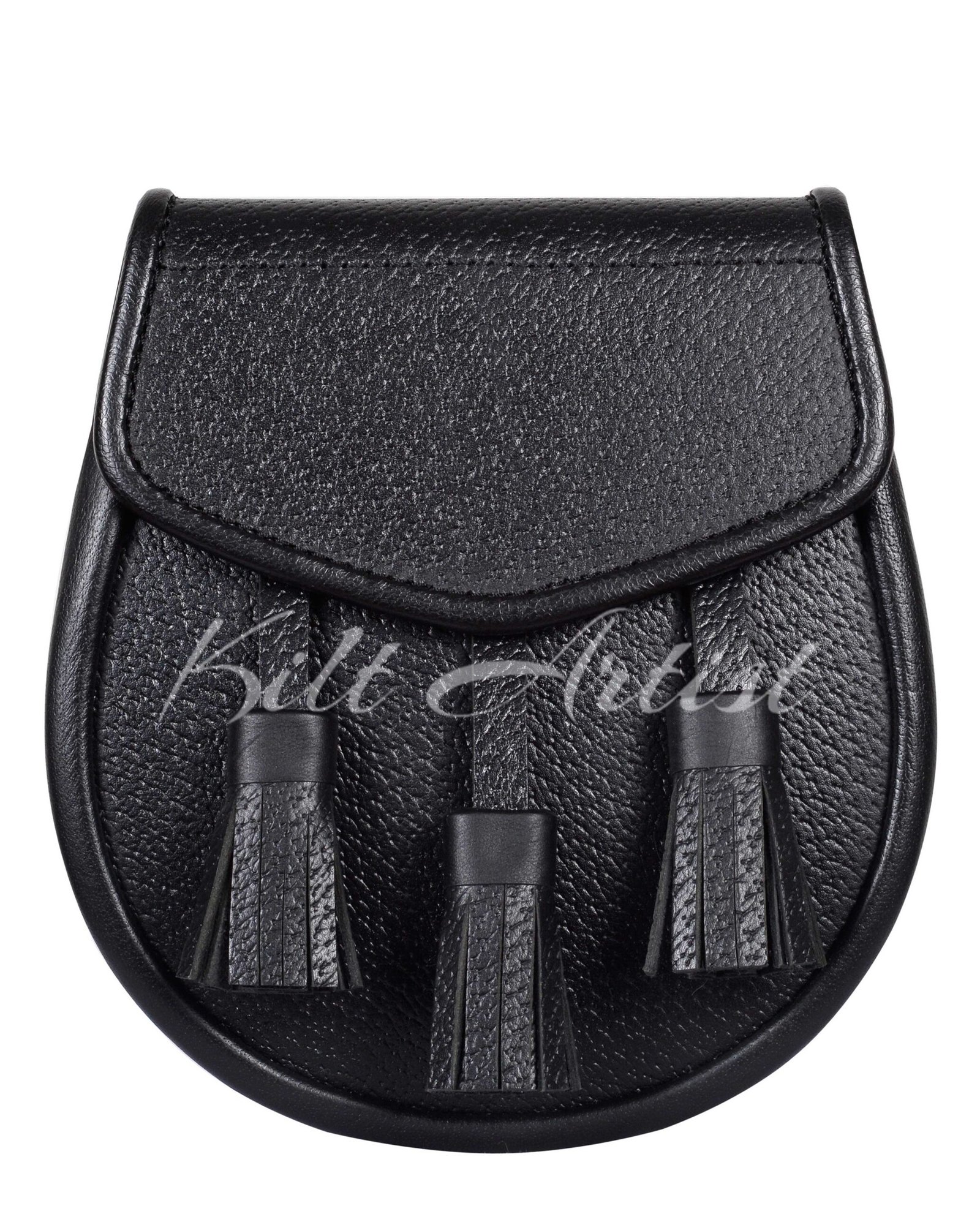 Plain Black Leather Day Sporran