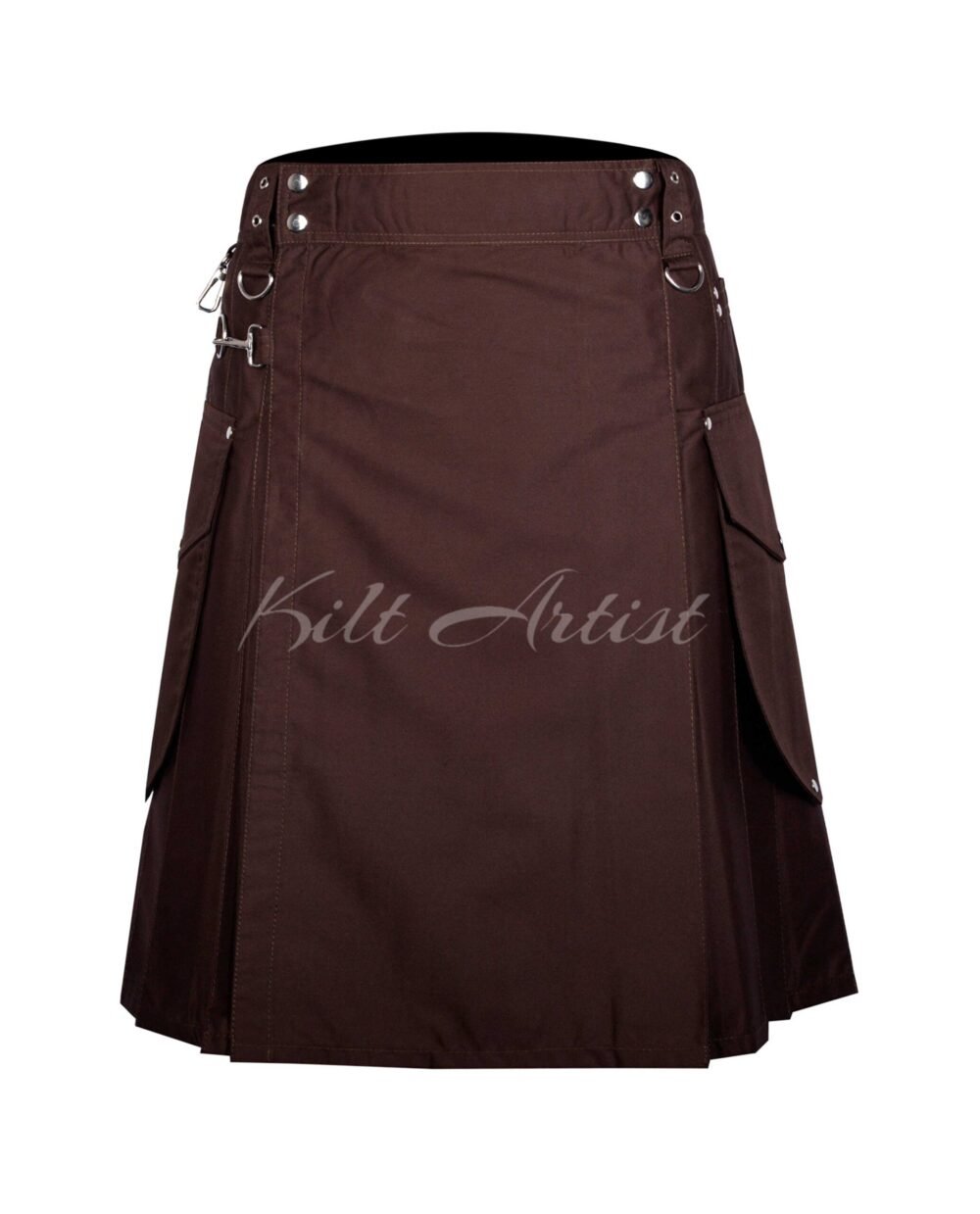 Brown Cotton Utility Kilt