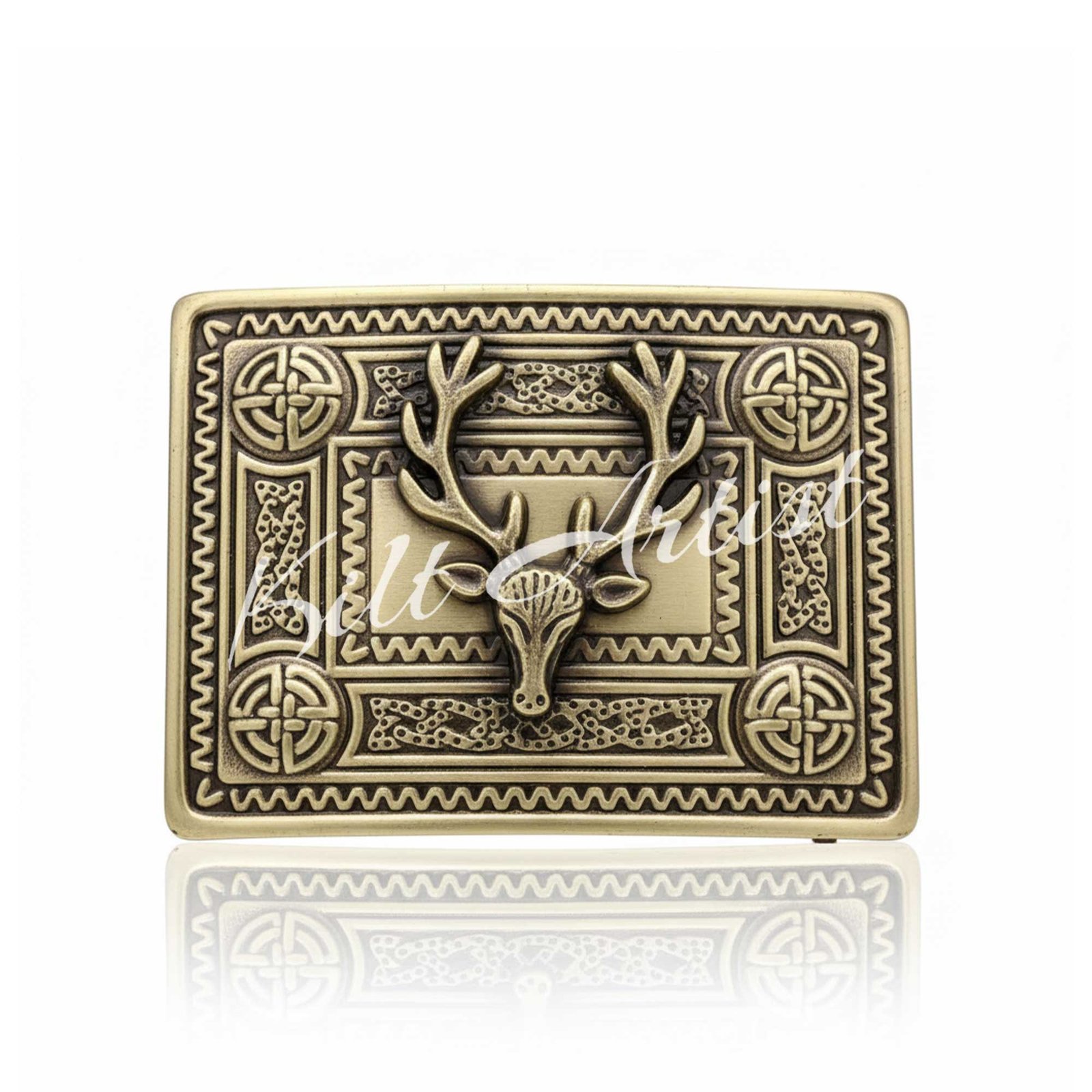 Stag Emblem Scottish Kilt Belt Buckle