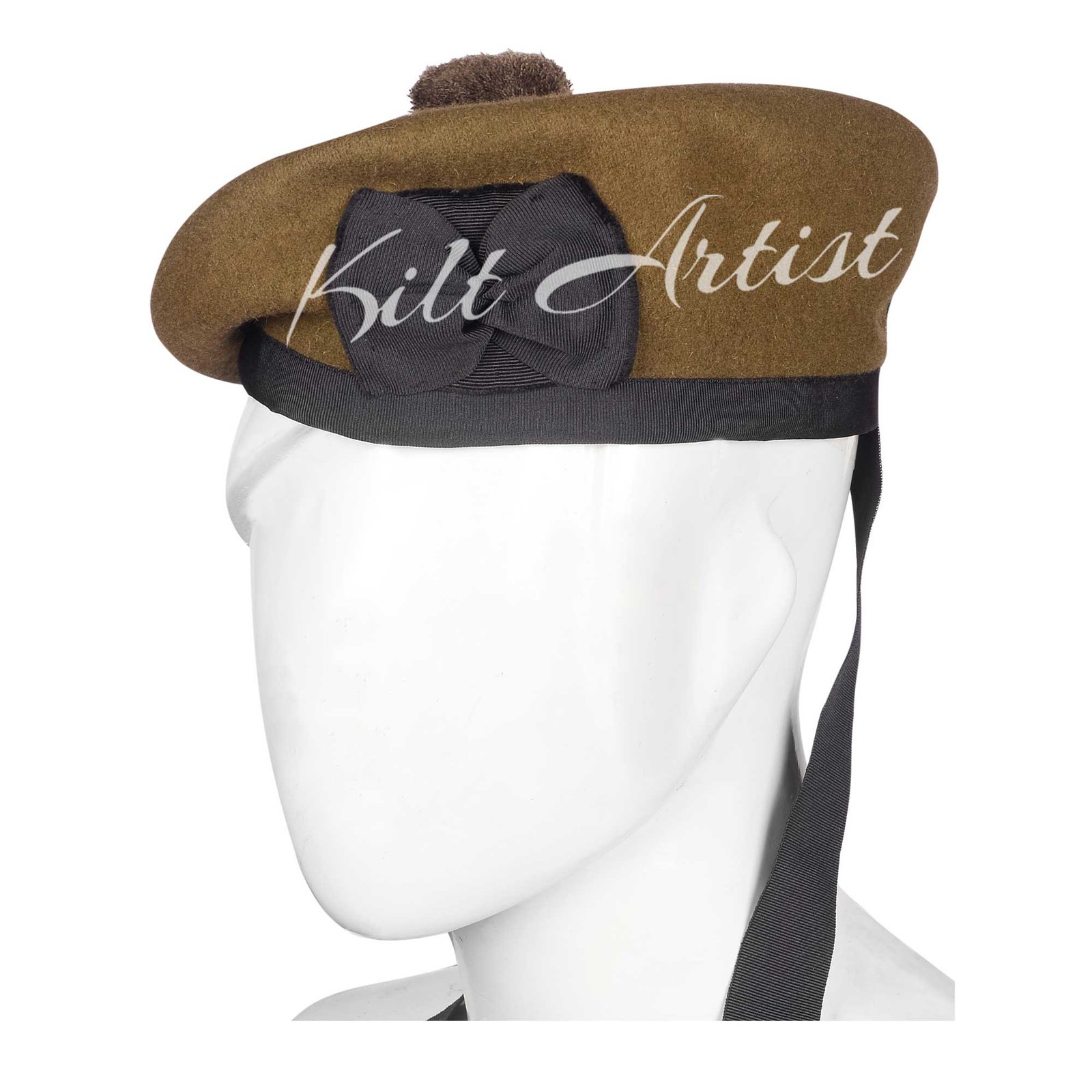 Men's Scottish Plain Tan Wool Balmoral Cap