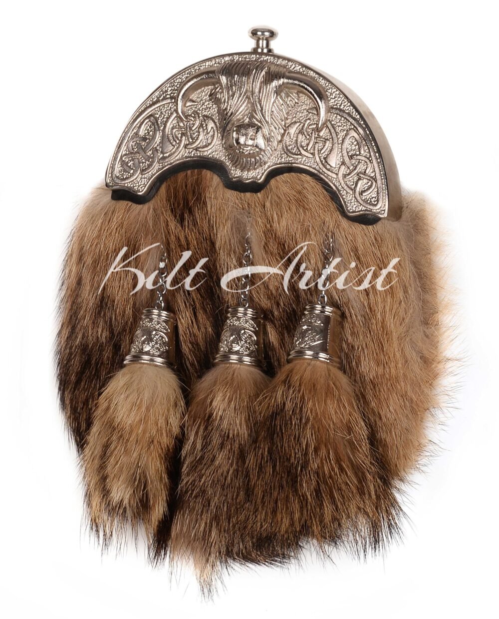 Silver Highland Cow Coyote Fur Full Dress Sporran