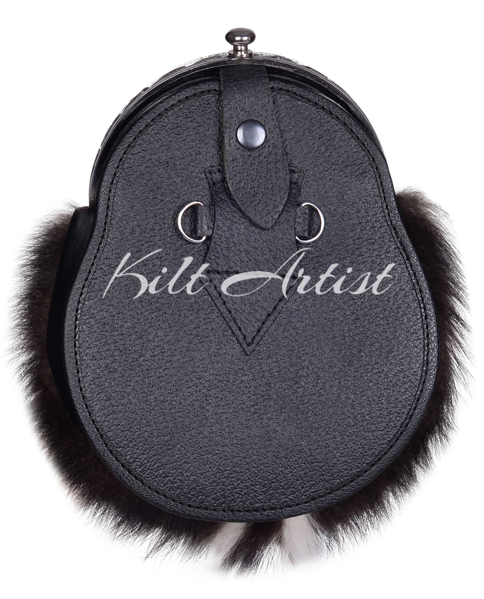 Silver Highland Cow Skunk Fur Full Dress Sporran