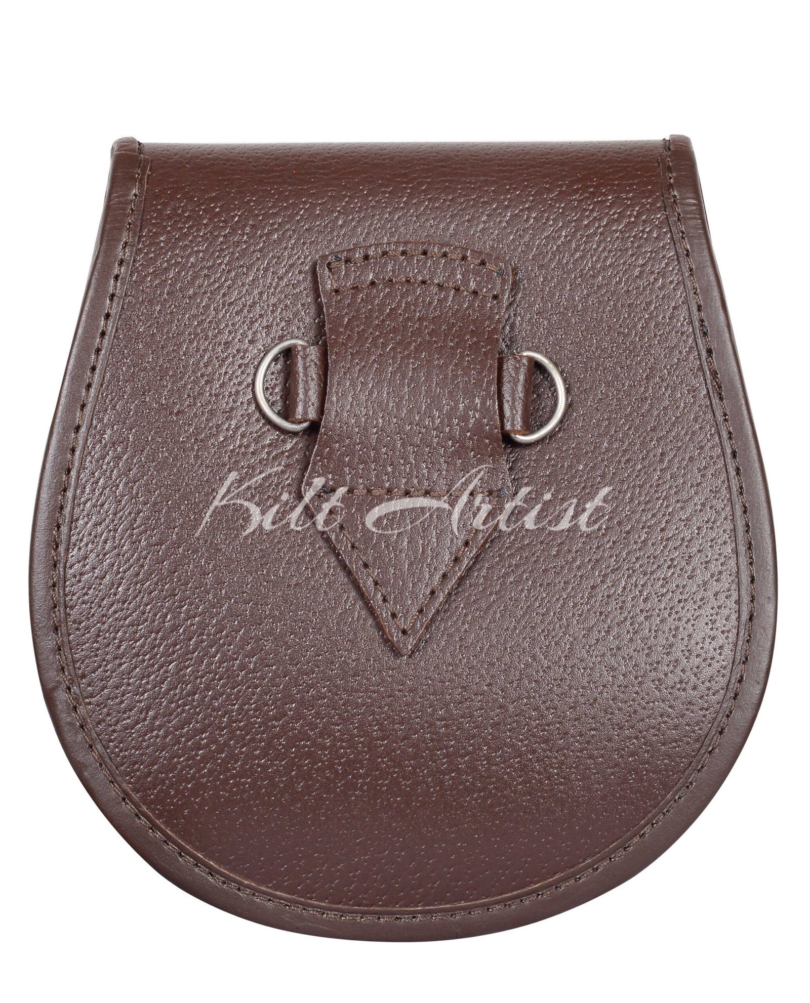 Plain Brown Leather Day Sporran - Image 5