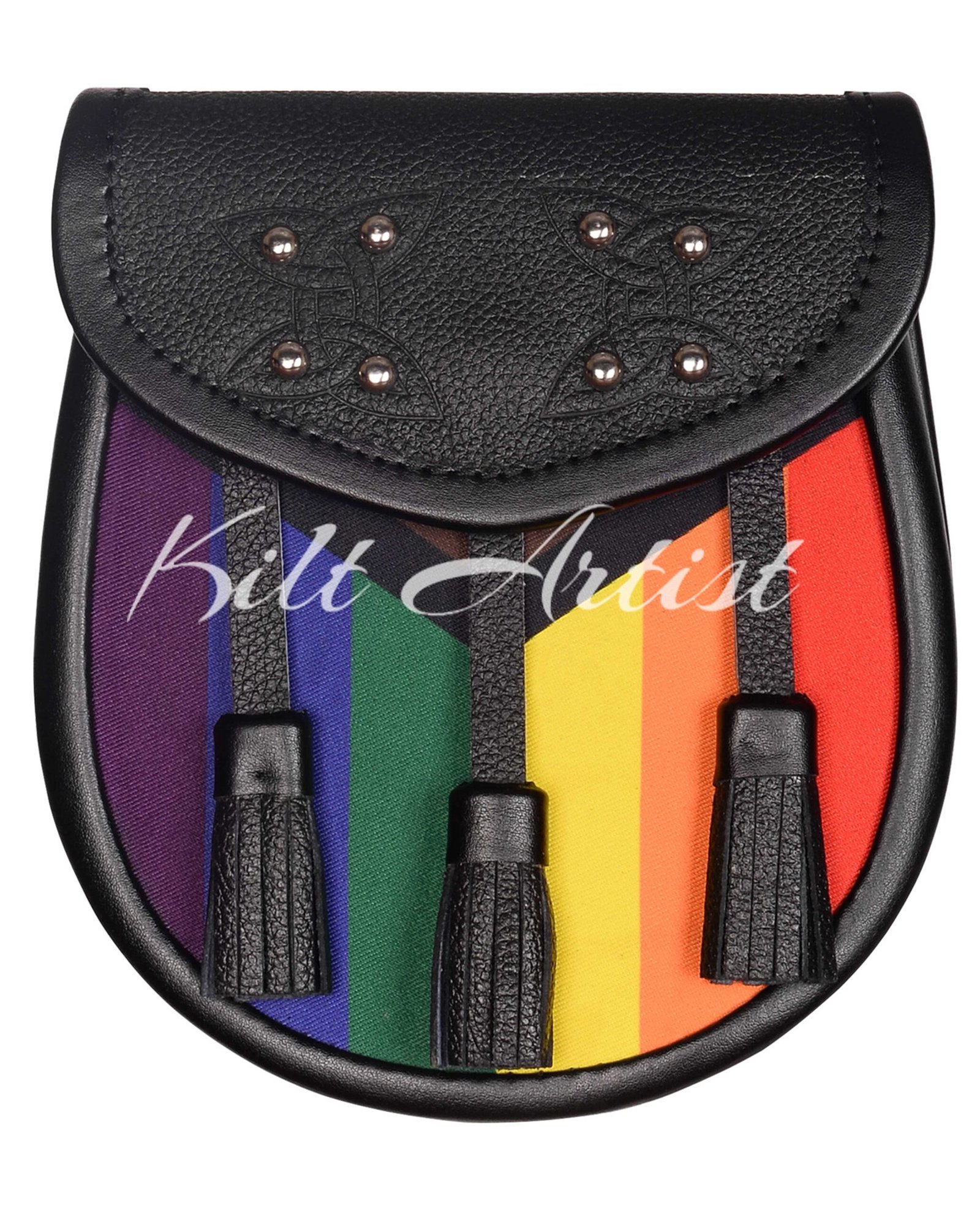 Black Leather - LGBTQ Pride Flag Sporran