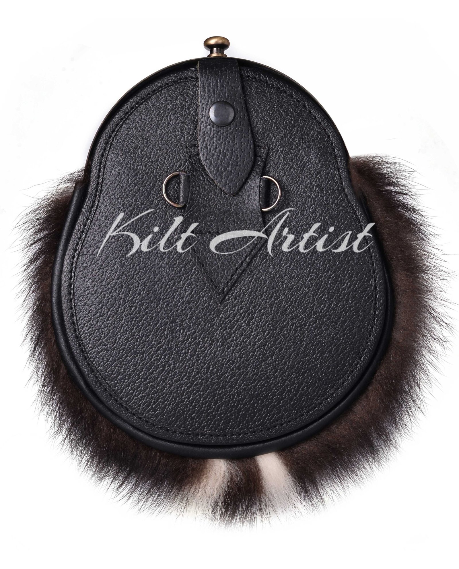 Brass Thistle Skunk Fur Full Dress Sporran