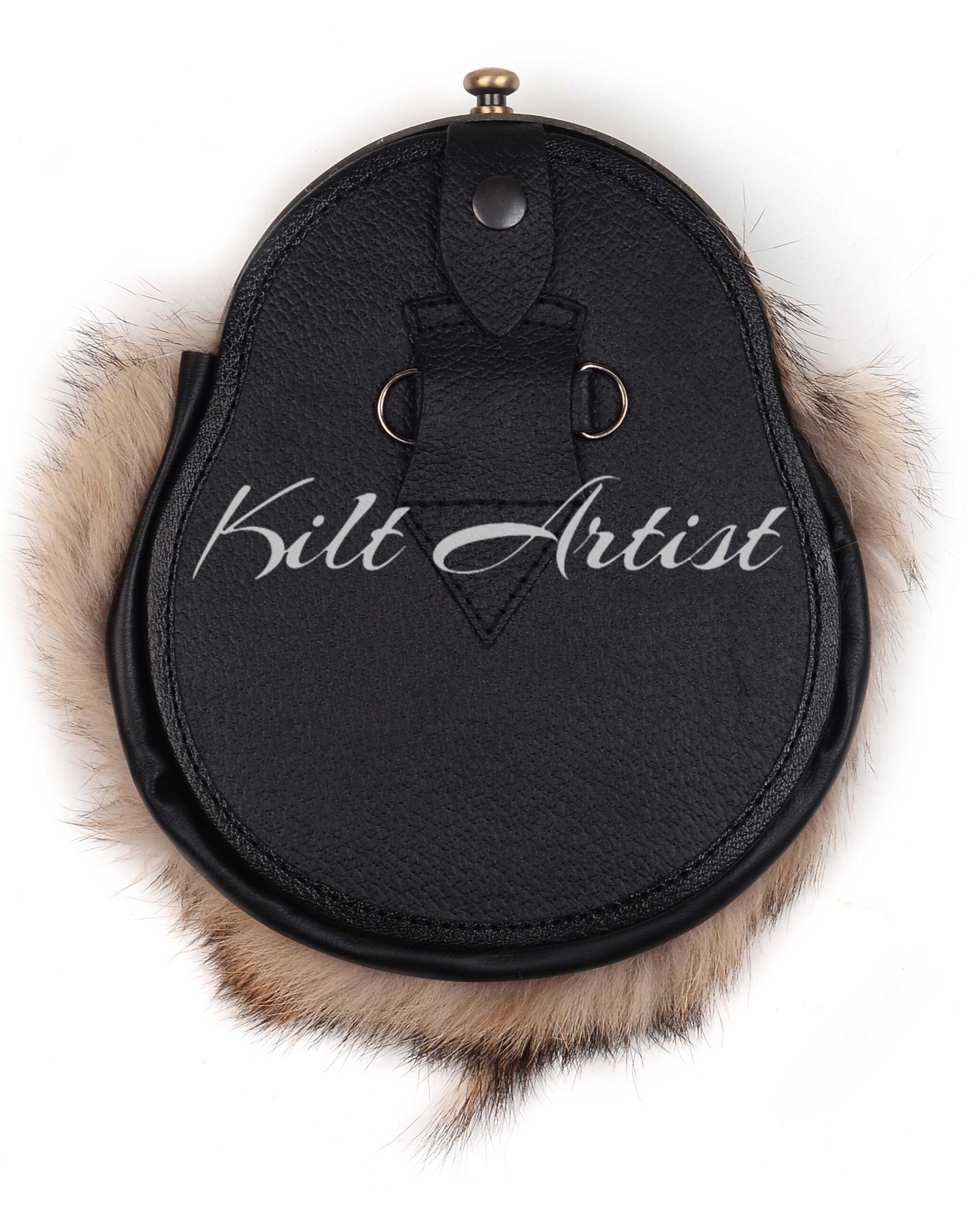 Coyote Fur Brass Stag Head Full Dress Sporran