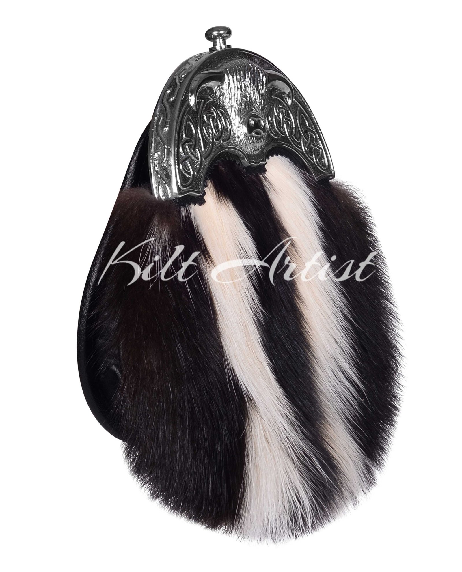 Silver Highland Cow Skunk Fur Full Dress Sporran