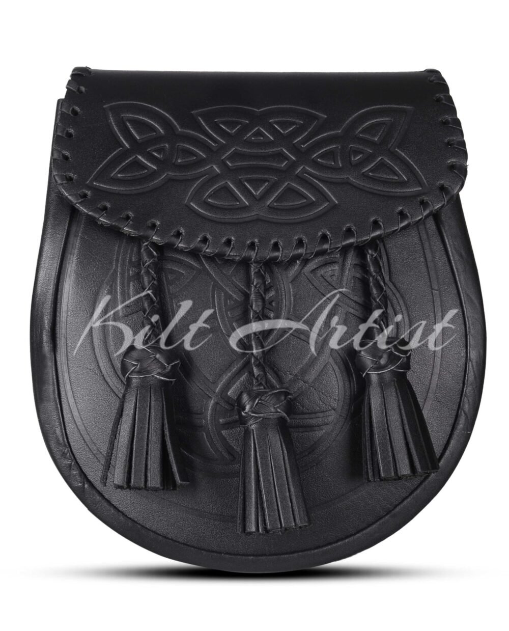 Black Leather Embossed Day Sporran