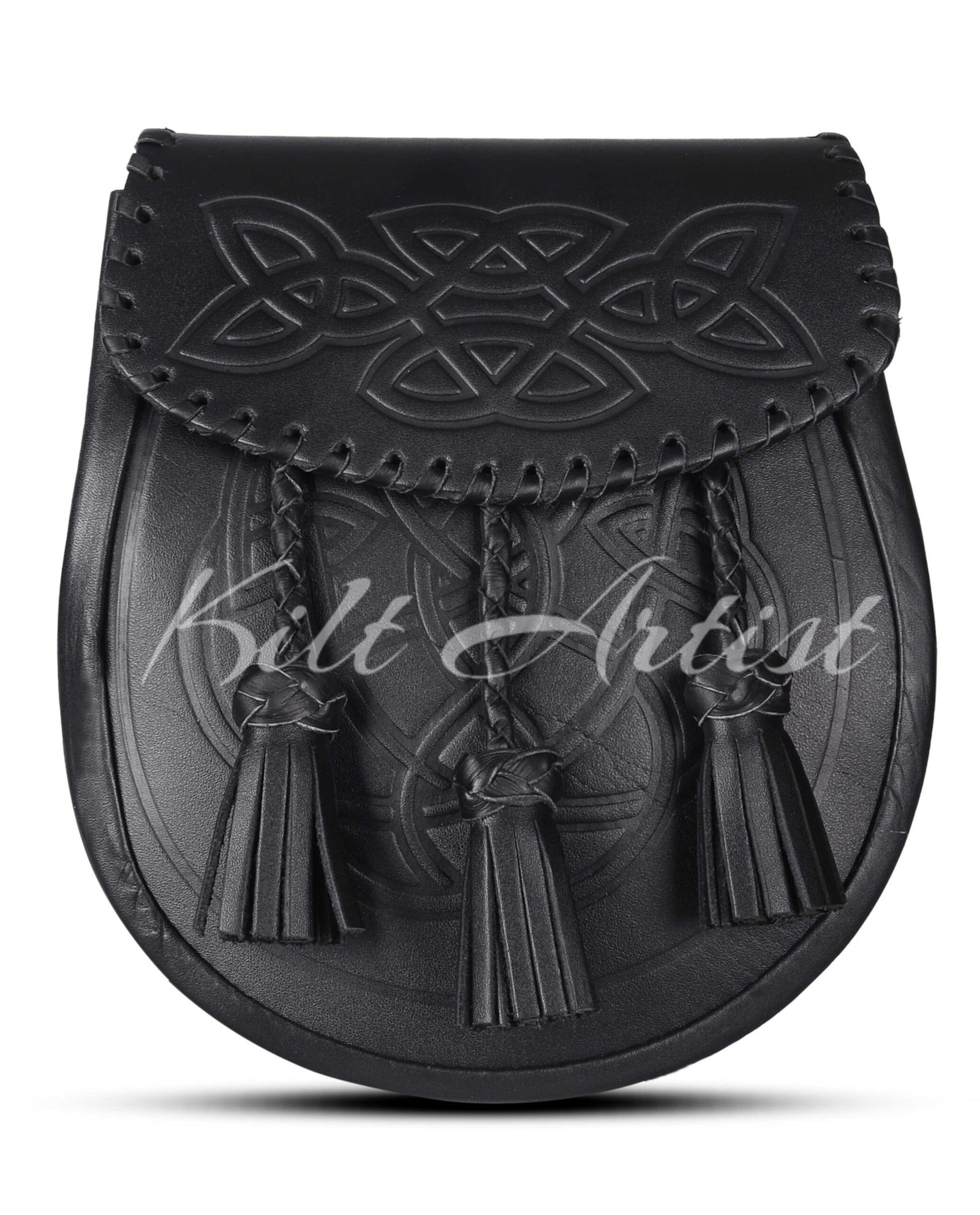 Black Leather Embossed Day Sporran