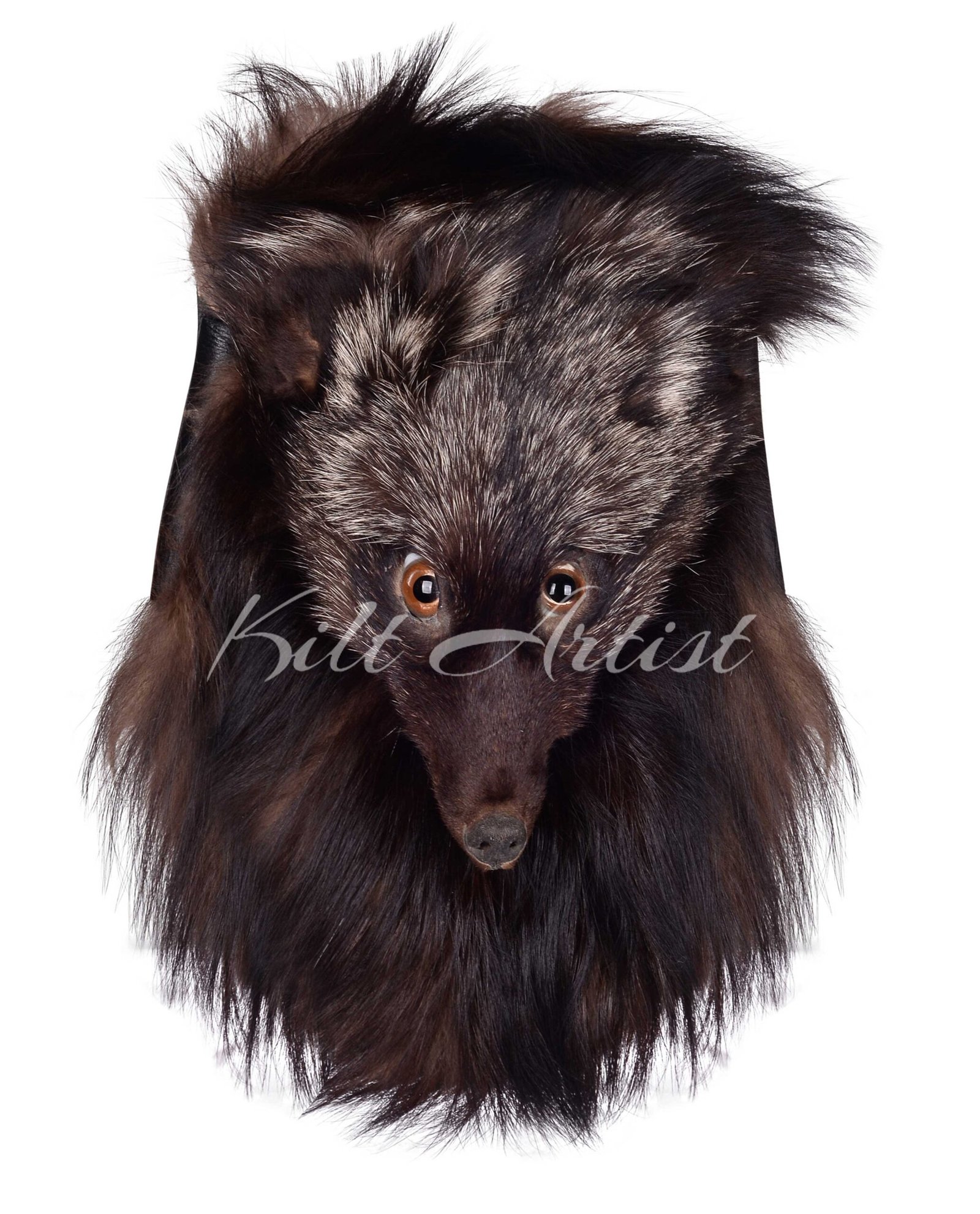 Men's Scottish Full Mask Dark Brown Coyote Sporran