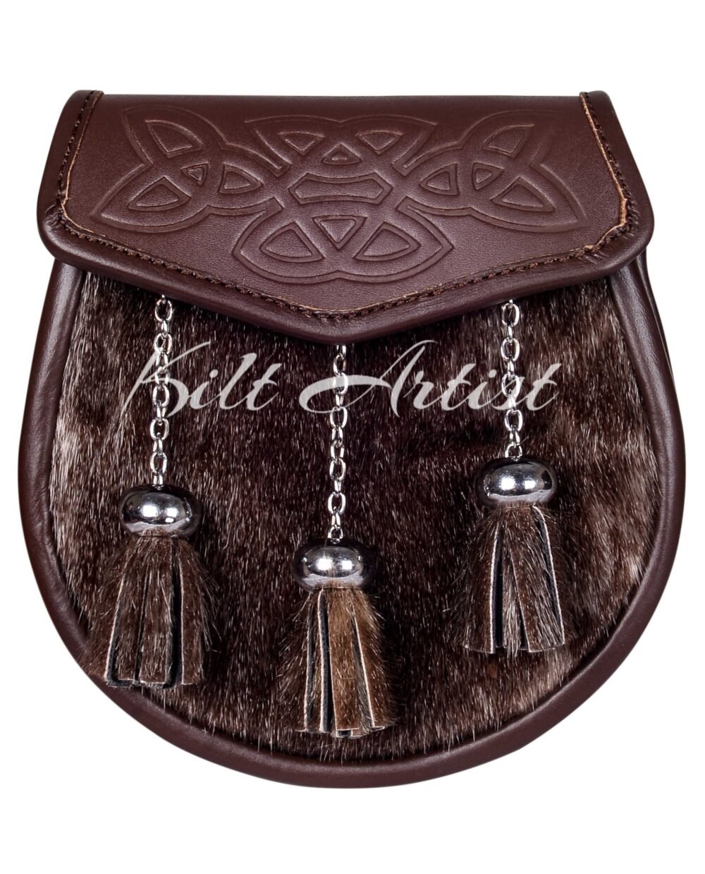 Brown Leather Seal Sporran Scottish Semi Dress