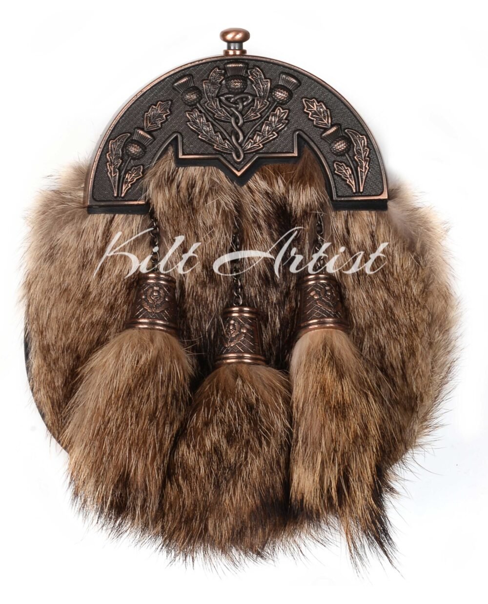 Bronze Thistle Coyote Fur Full Dress Sporran