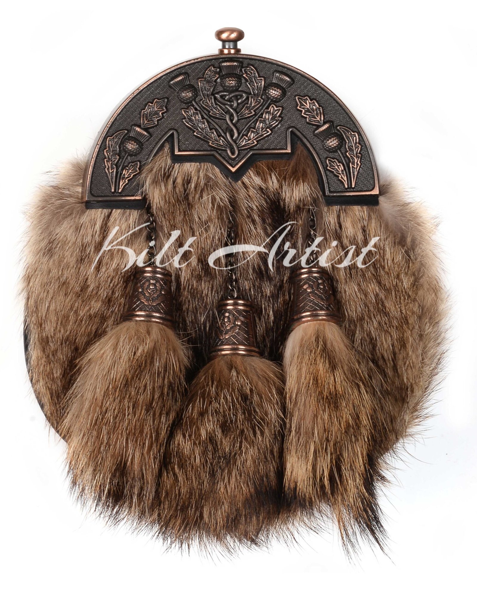 Bronze Thistle Coyote Fur Full Dress Sporran