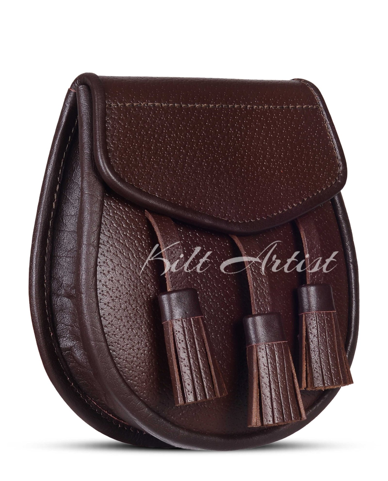 Plain Brown Leather Day Sporran - Image 2
