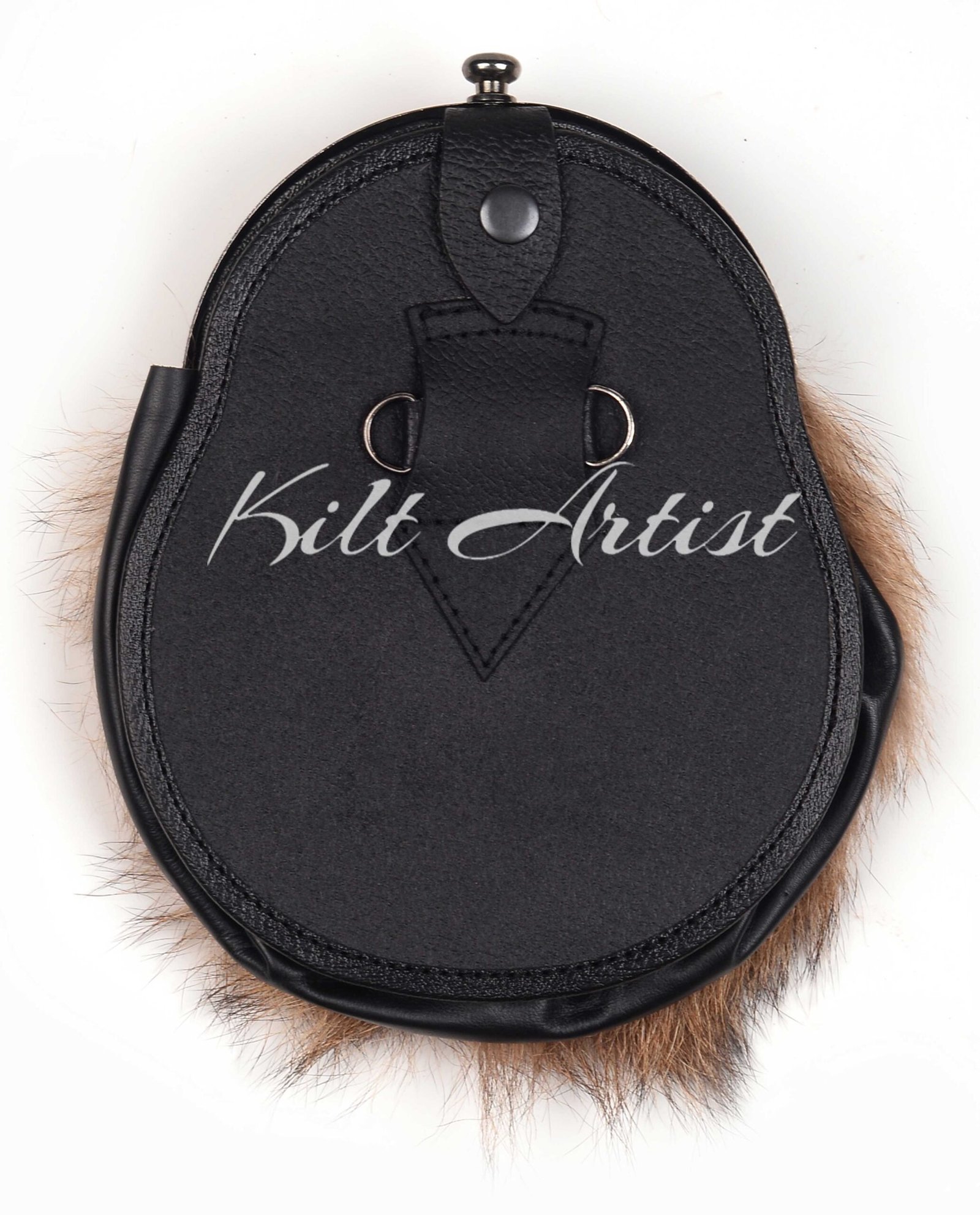 Nickle Brushed Highland Cow Coyote Fur Full Dress Sporran