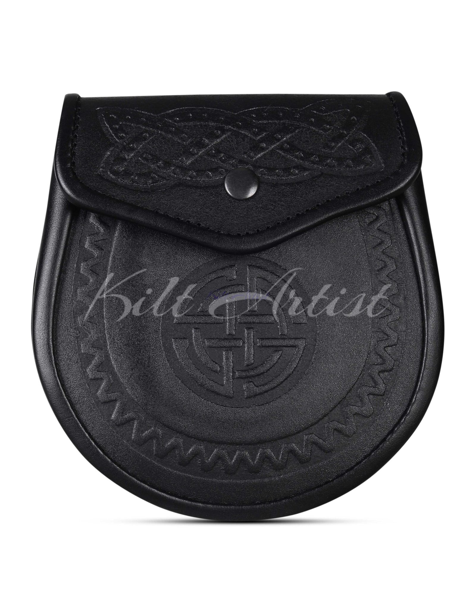 Double Embossed Black Leather Day Sporran