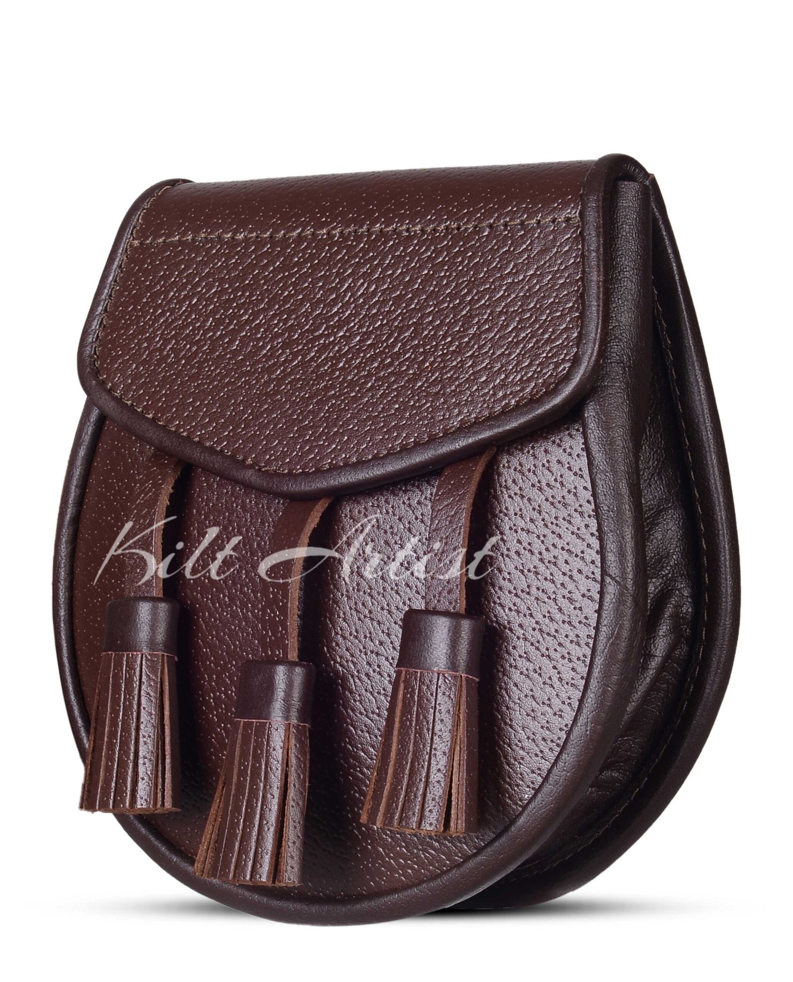 Plain Brown Leather Day Sporran - Image 3