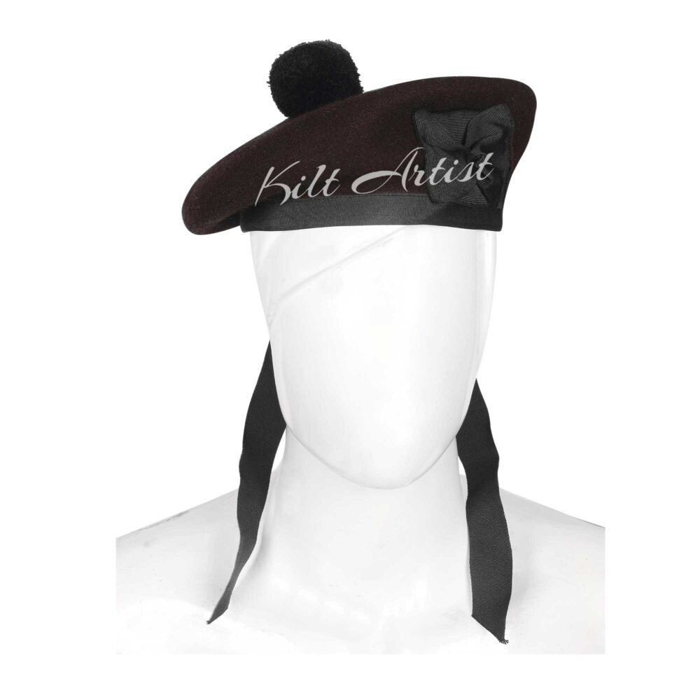 Men's Scottish Plain Brown Wool Balmoral Cap