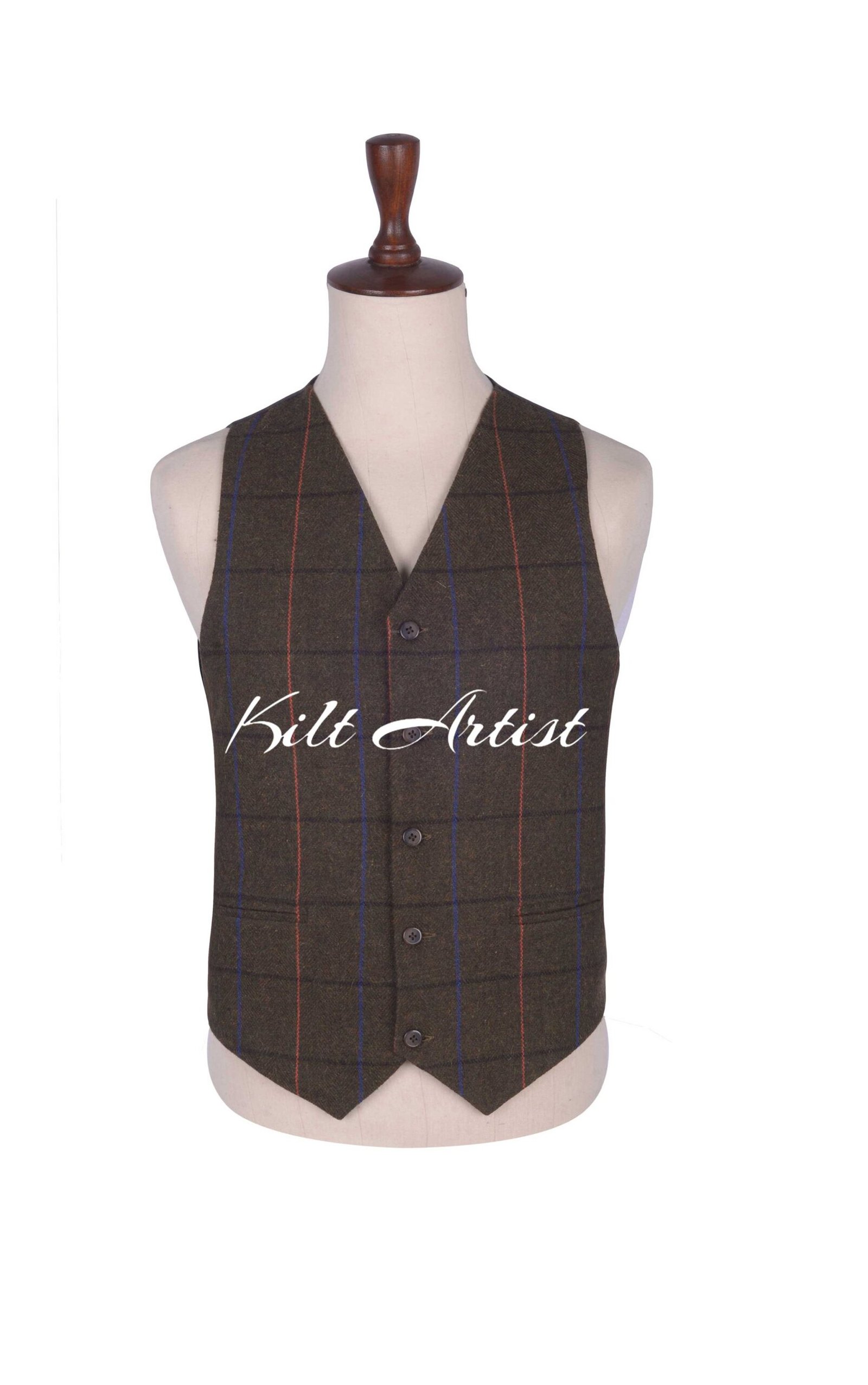 Scottish Tweed Wool Argyll Waistcoat