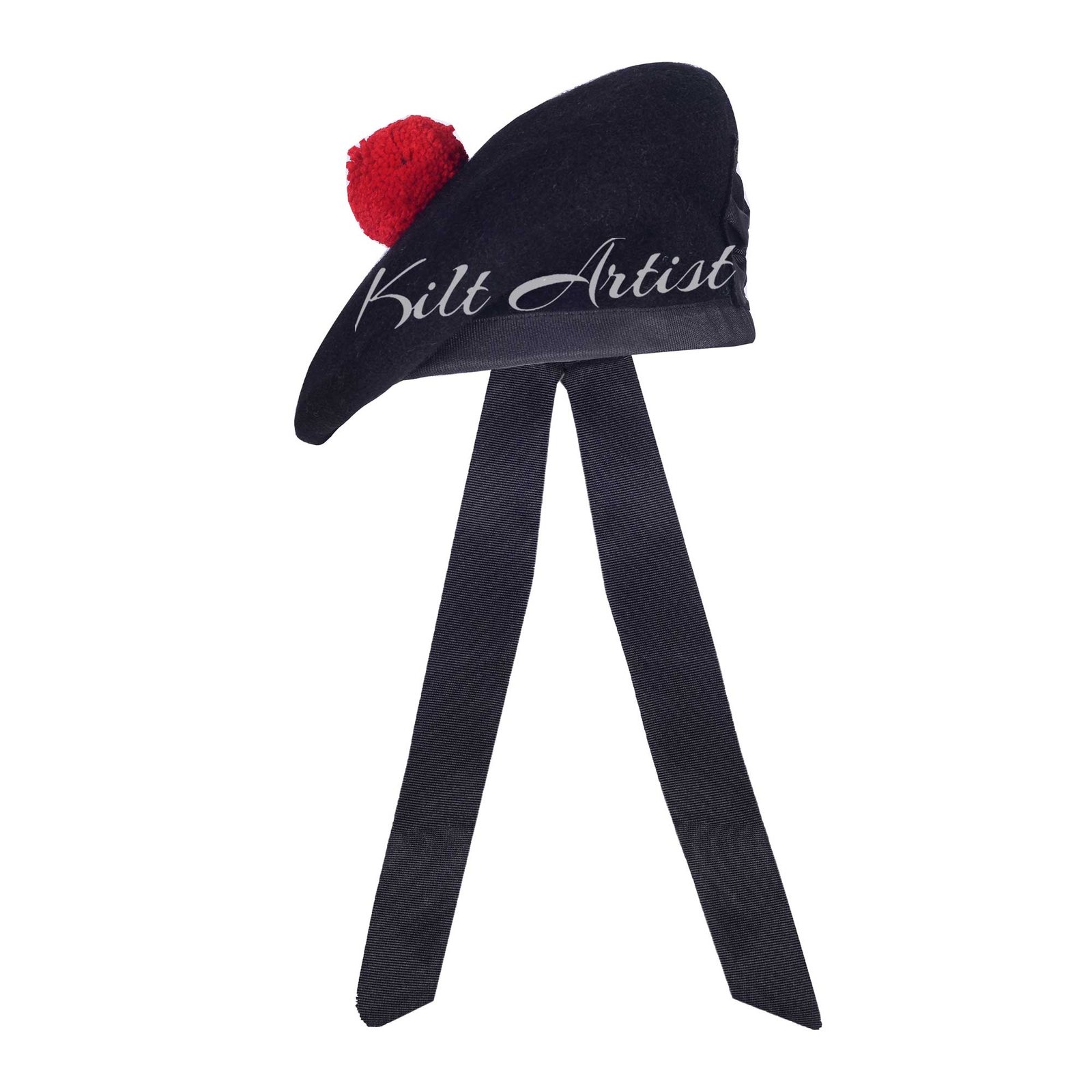 Scottish Men's Black Balmoral Cap