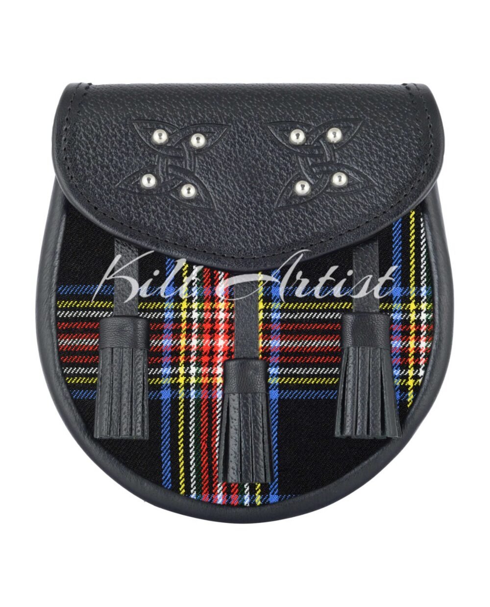 Men's Scottish Black Stewart Tartan Sporran