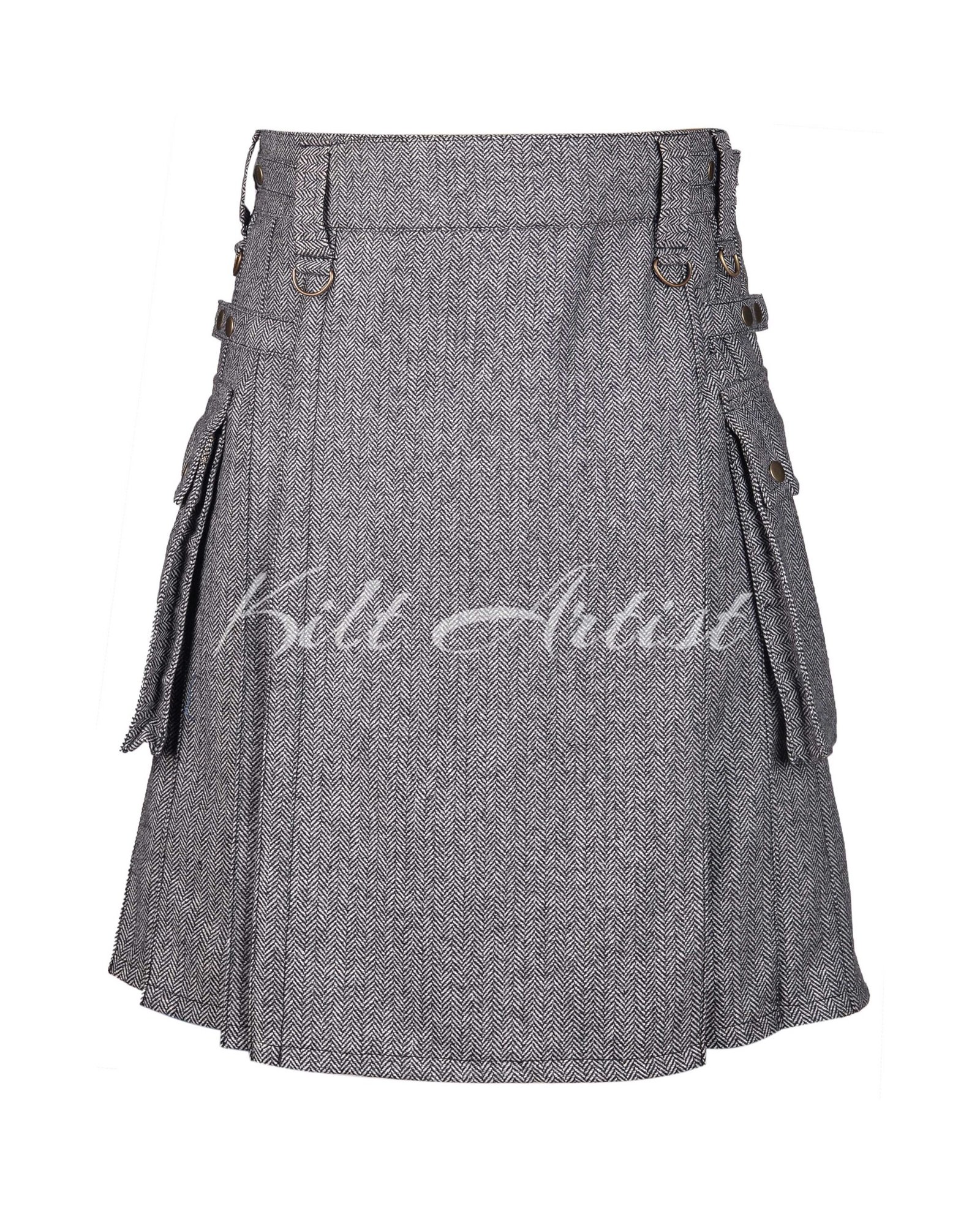 Gray Tweed Utility Kilt