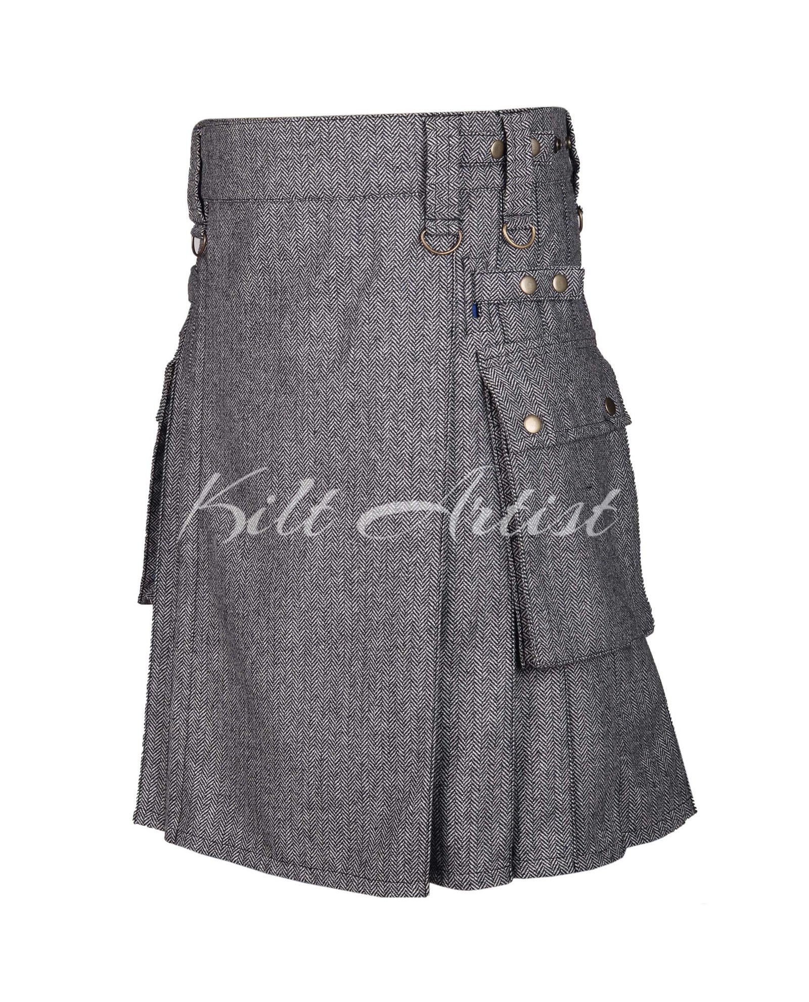 Gray Tweed Utility Kilt - Image 3