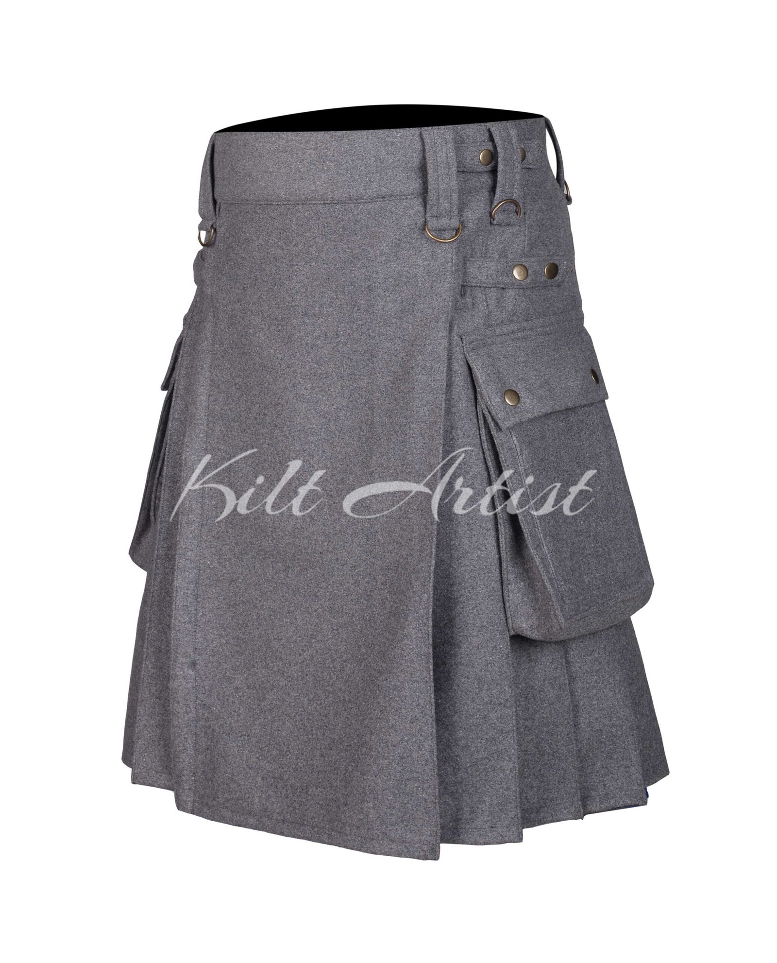 Grey Wool Kilt - Image 2
