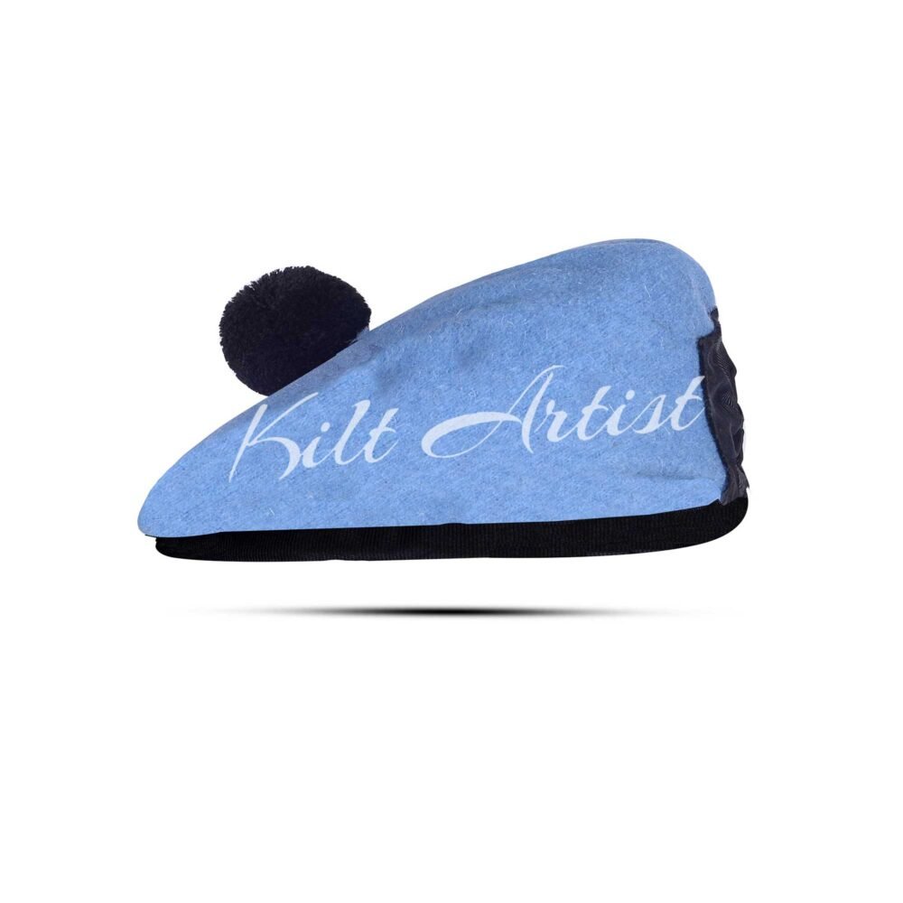 Sky Blue Wool Balmoral Scottish Military Highlander Bonnet