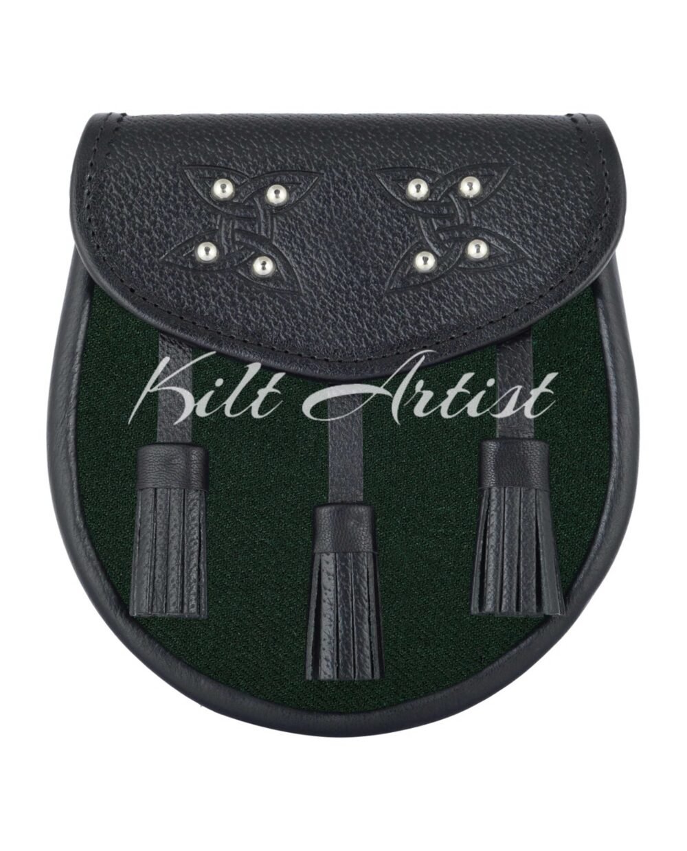 Men's Scottish Solid Green Tartan Sporran