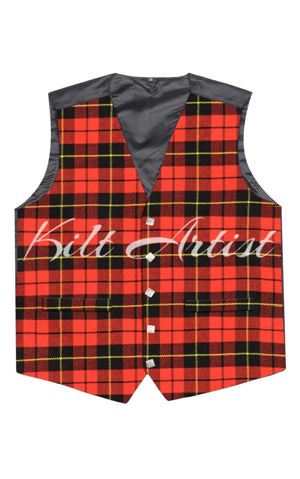 Wallace Red Modern Tartan Argyll Waistcoat