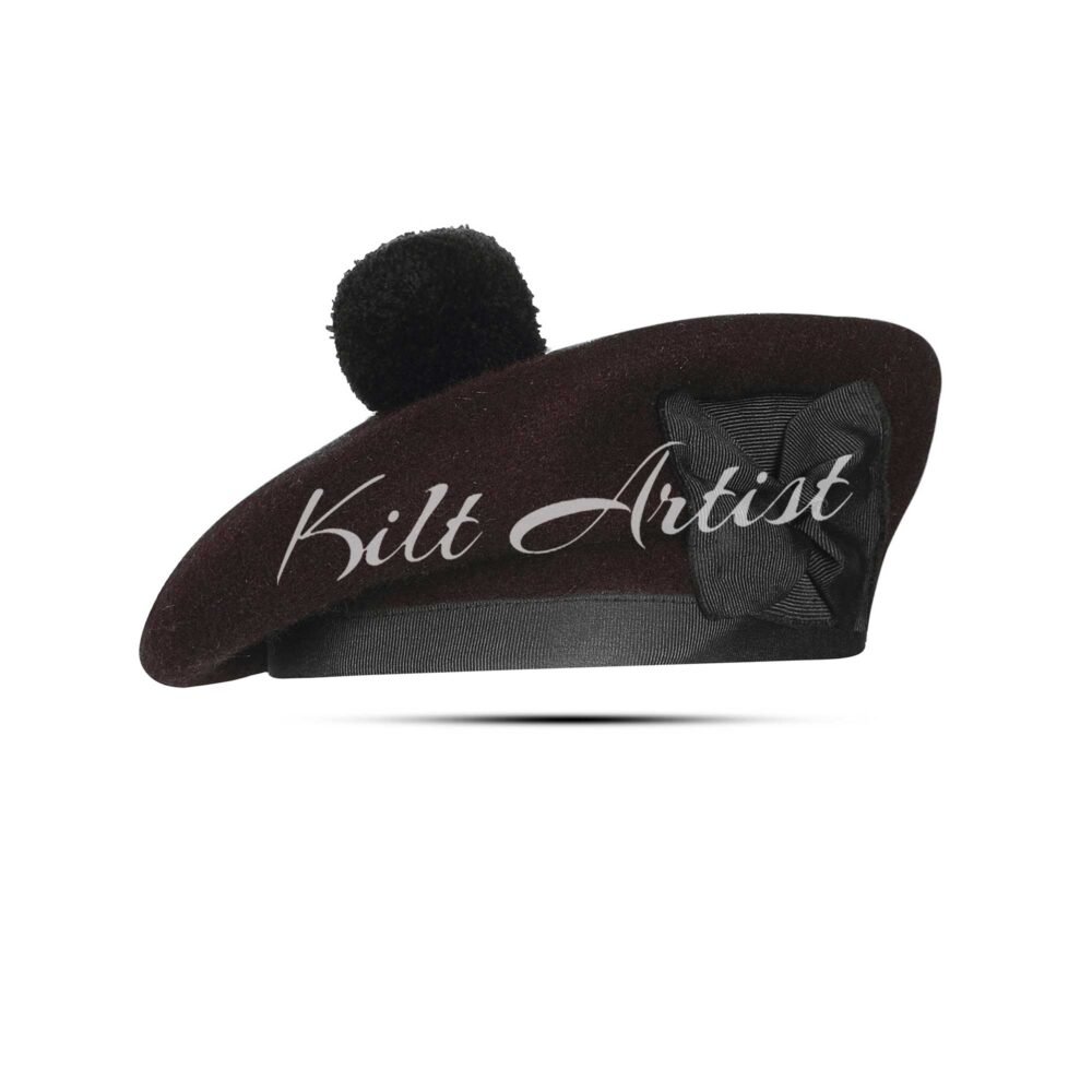 Scottish Men's Dark Maroon Balmoral Cap