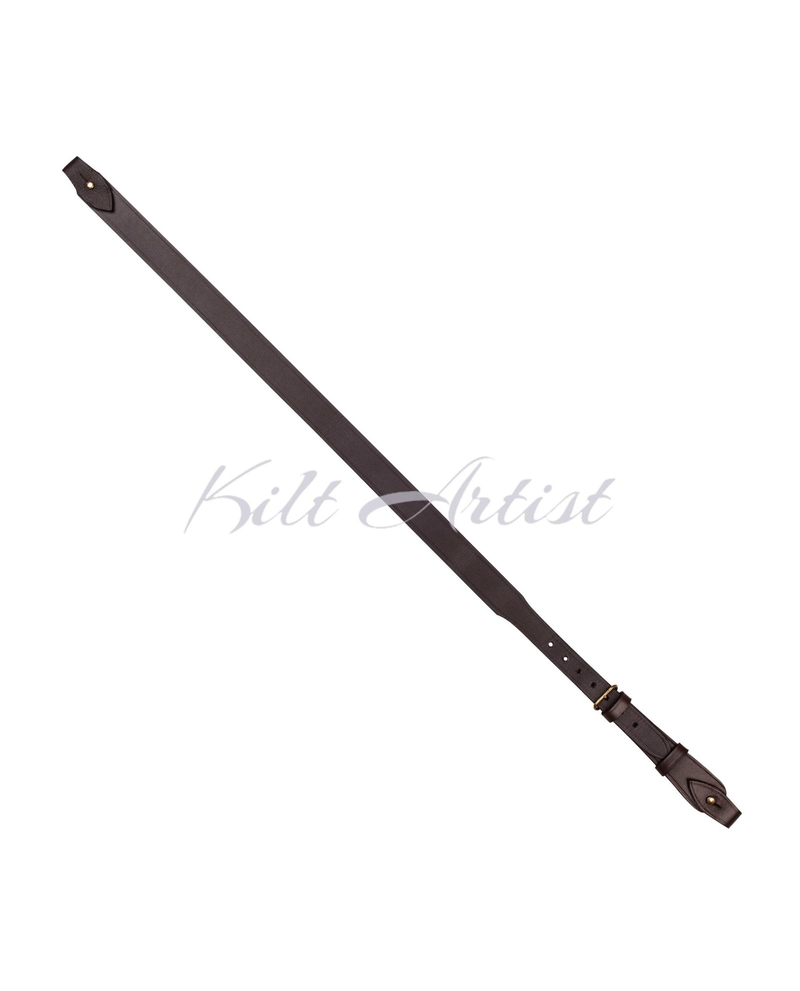 Brown With Gold Accessories Sam Browne Kilt Belt - Image 6