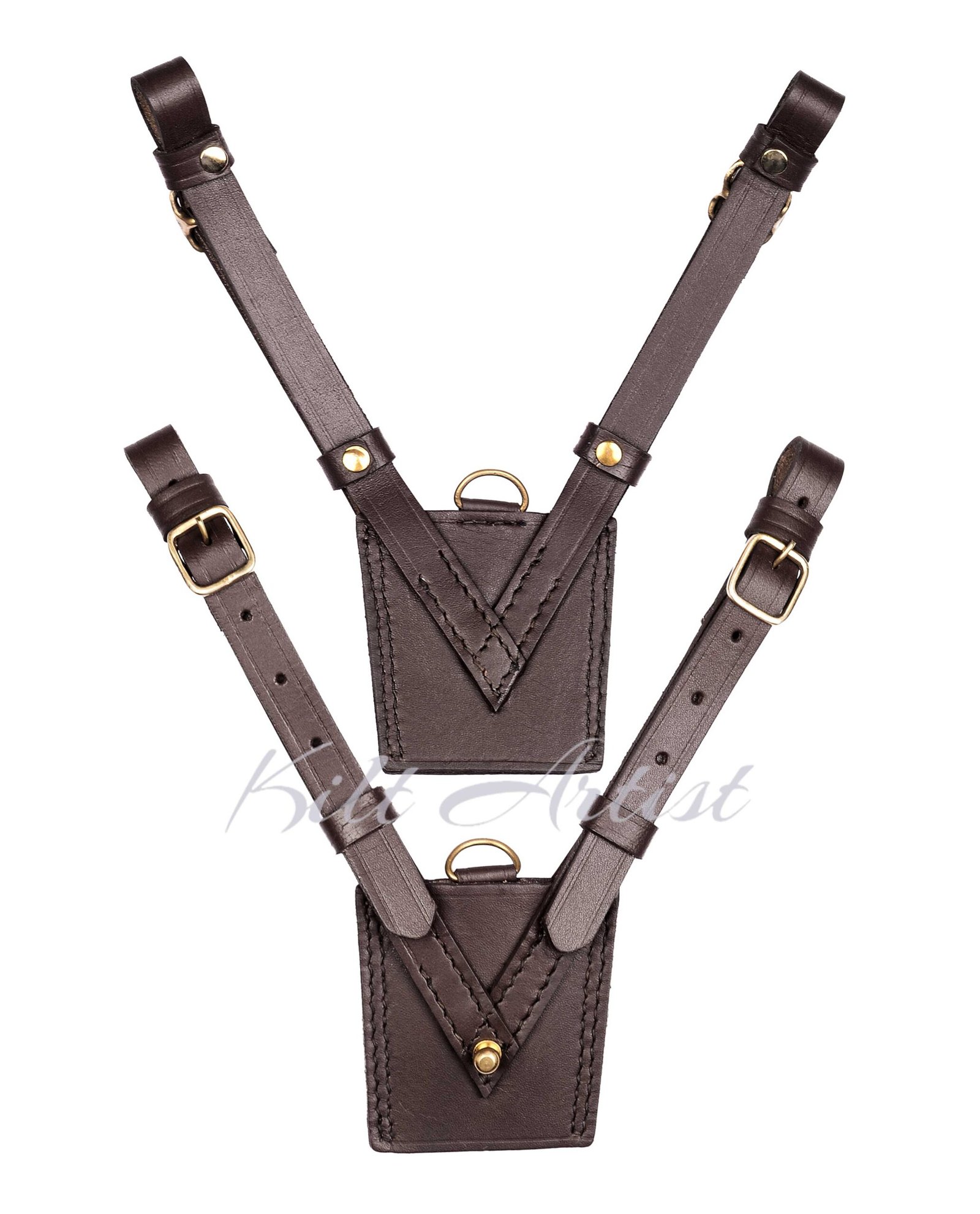 Brown With Gold Accessories Sam Browne Kilt Belt