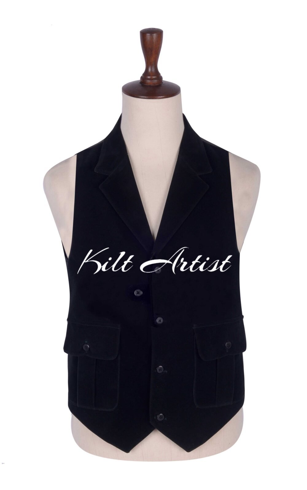 Black Velvet Waistcoat for Men
