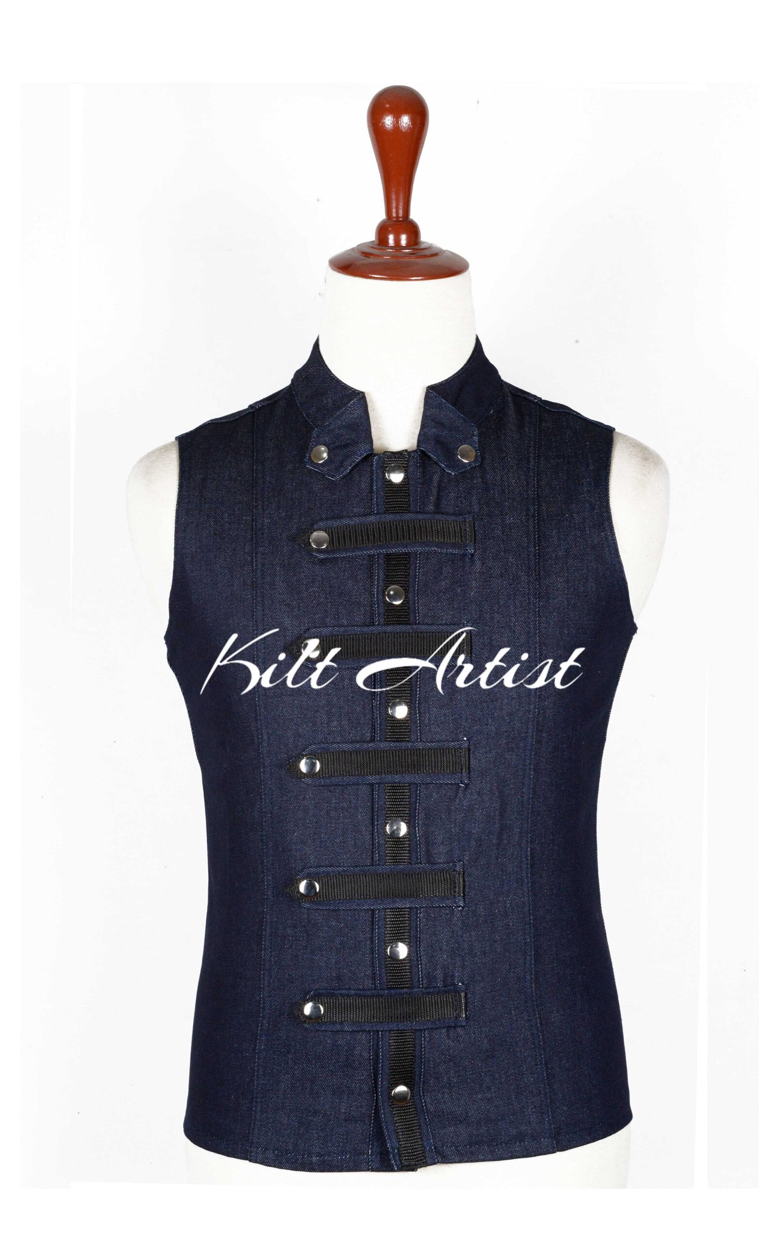 Blue Denim Punk Rock Vest