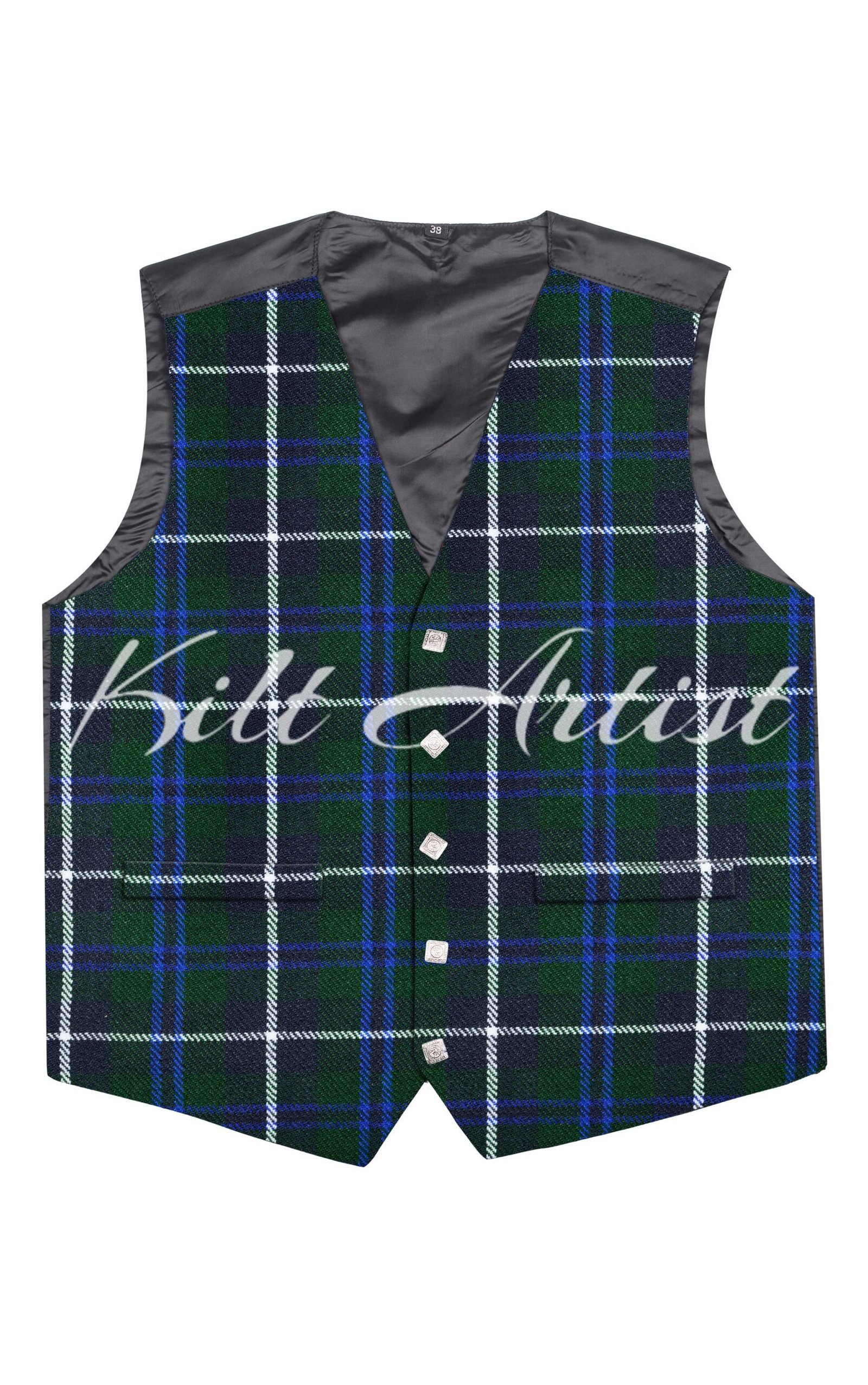 Blue Douglas Tartan Argyll Waistcoat