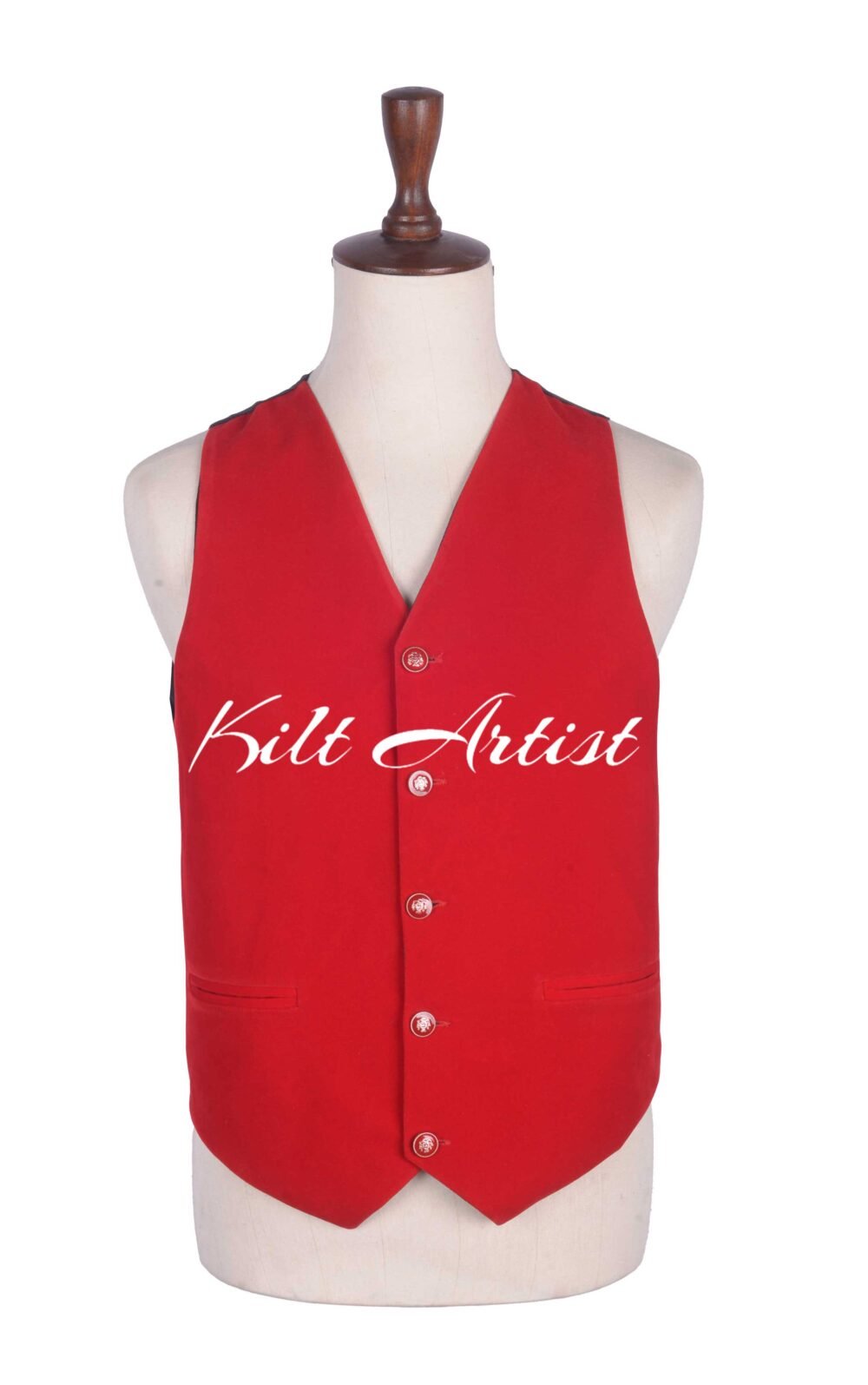 Red Velvet Waistcoat for Men