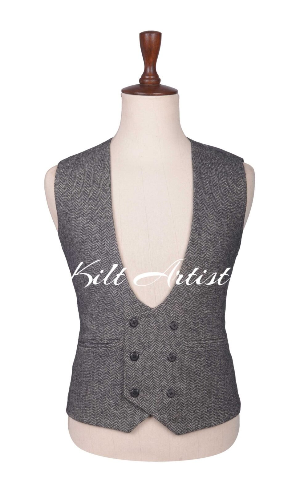 Gibraltar Grey Double Breasted Waistcoat