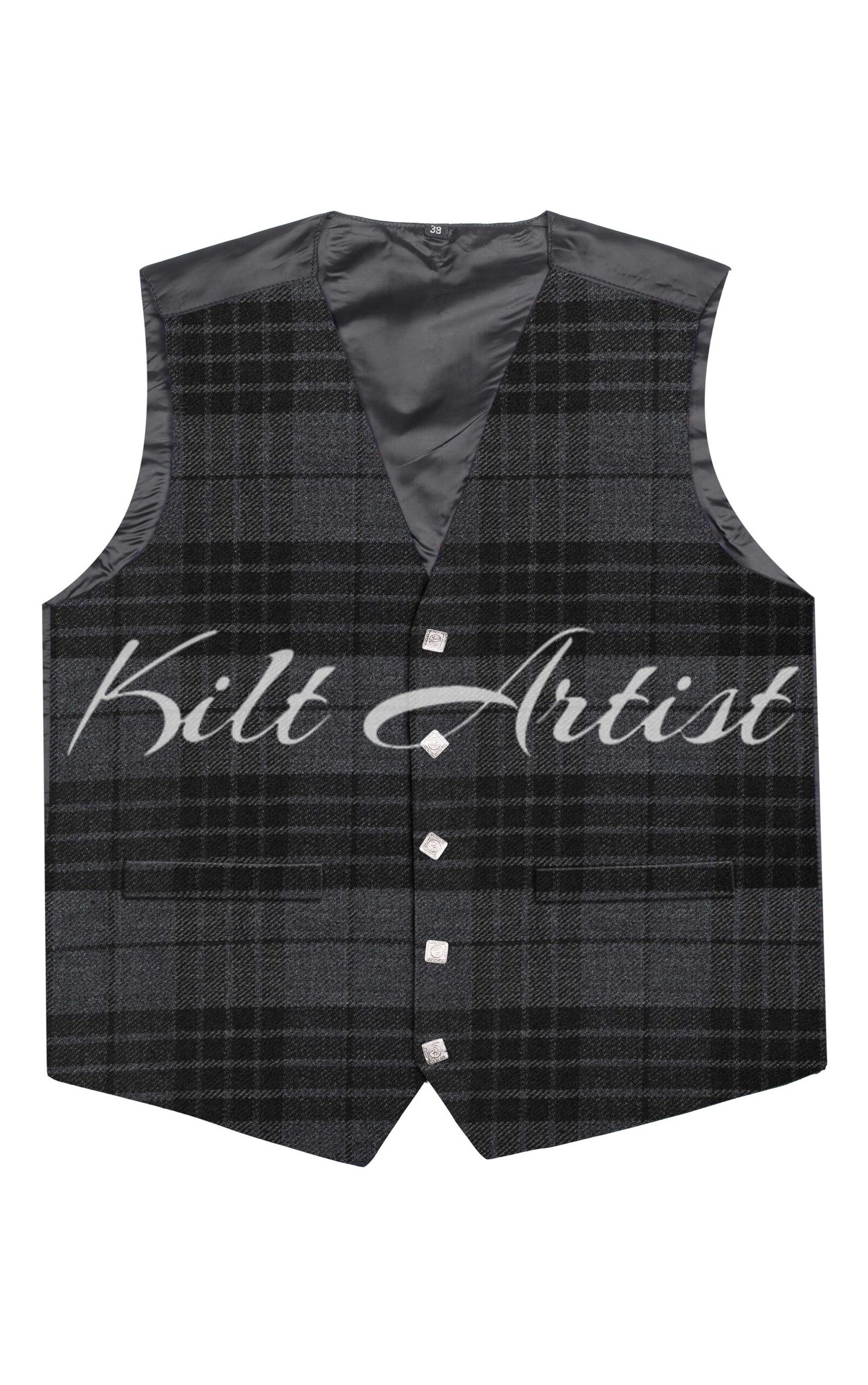 Grey watch Tartan Argyll Waistcoat