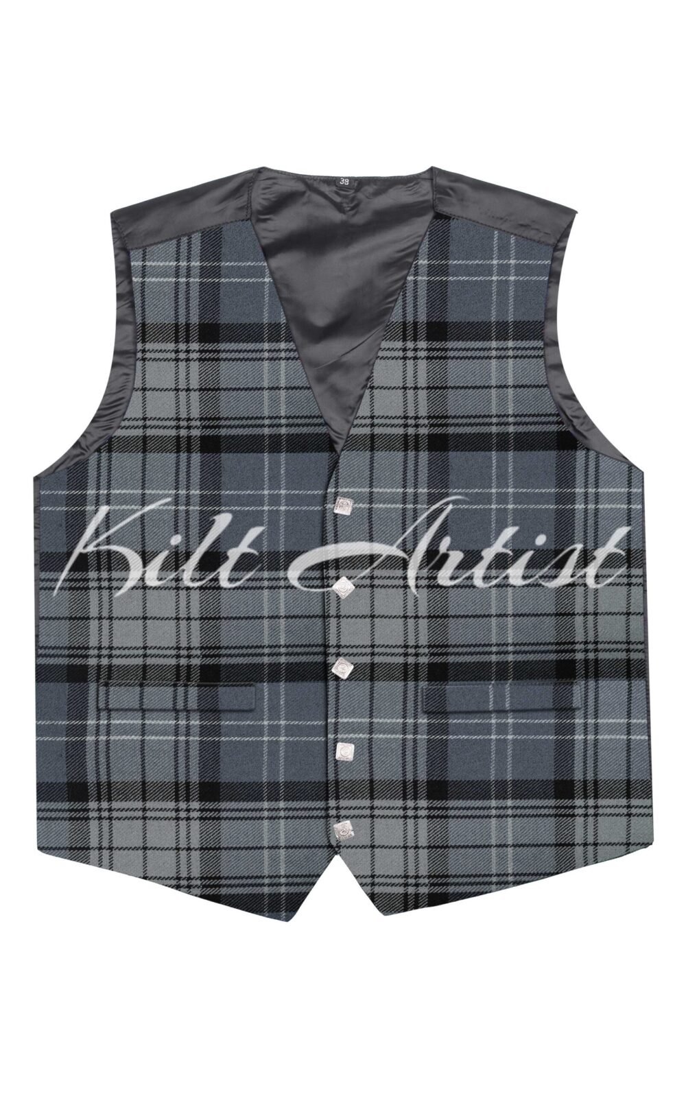 Hamilton Grey Tartan Argyll Waistcoat