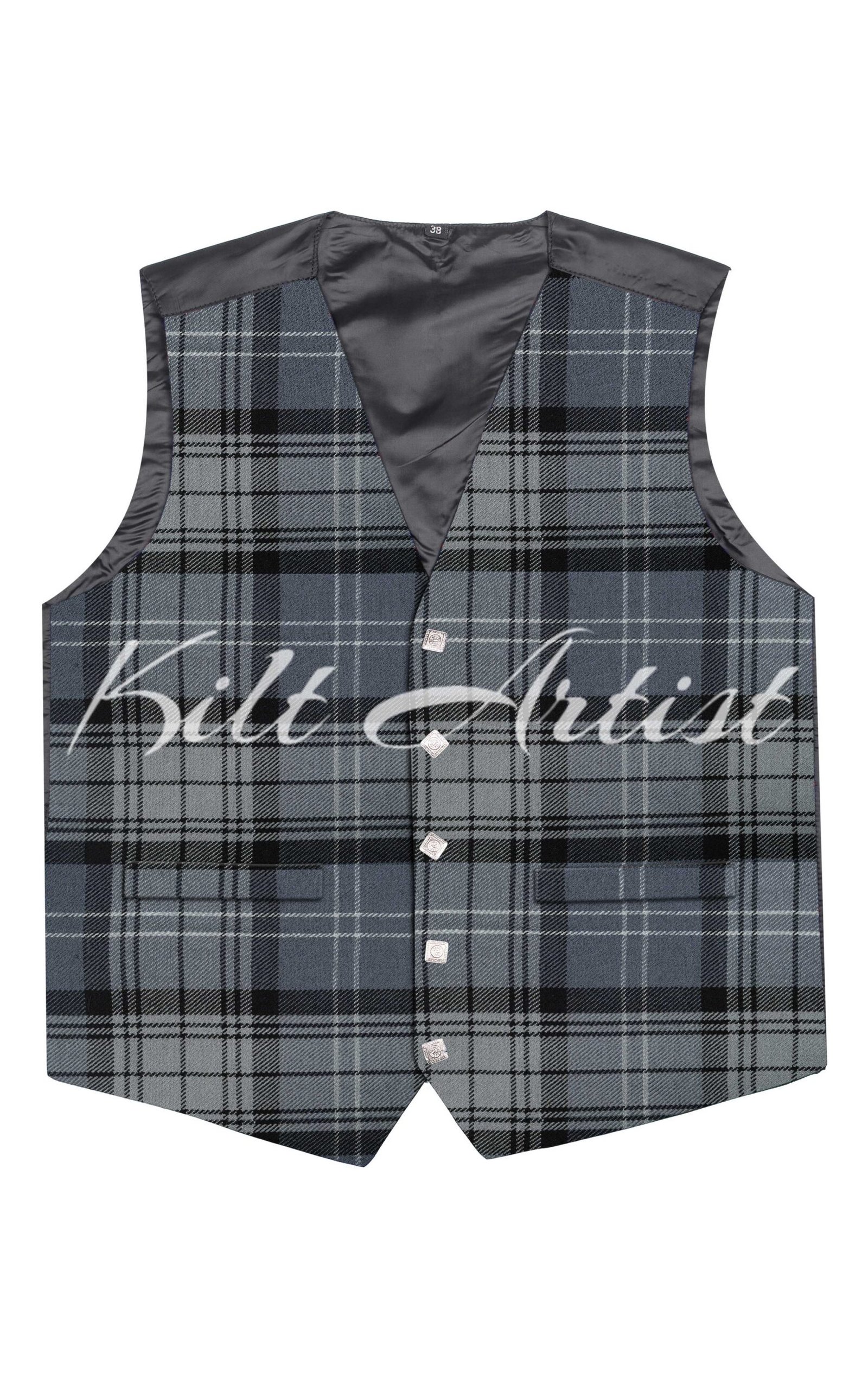 Hamilton Grey Tartan Argyll Waistcoat