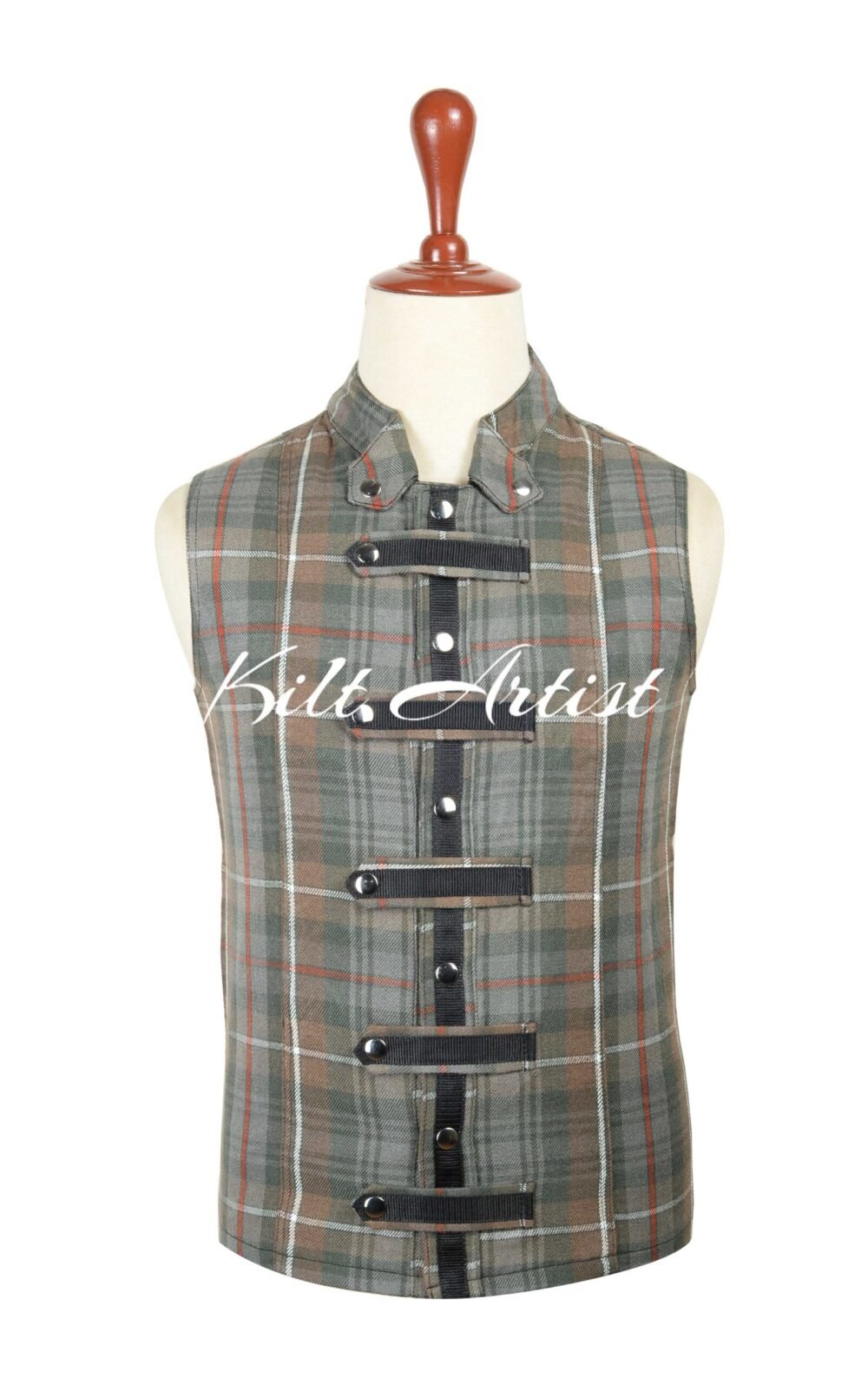 Mackenzie Weathered Tartan Punk Rock Vest